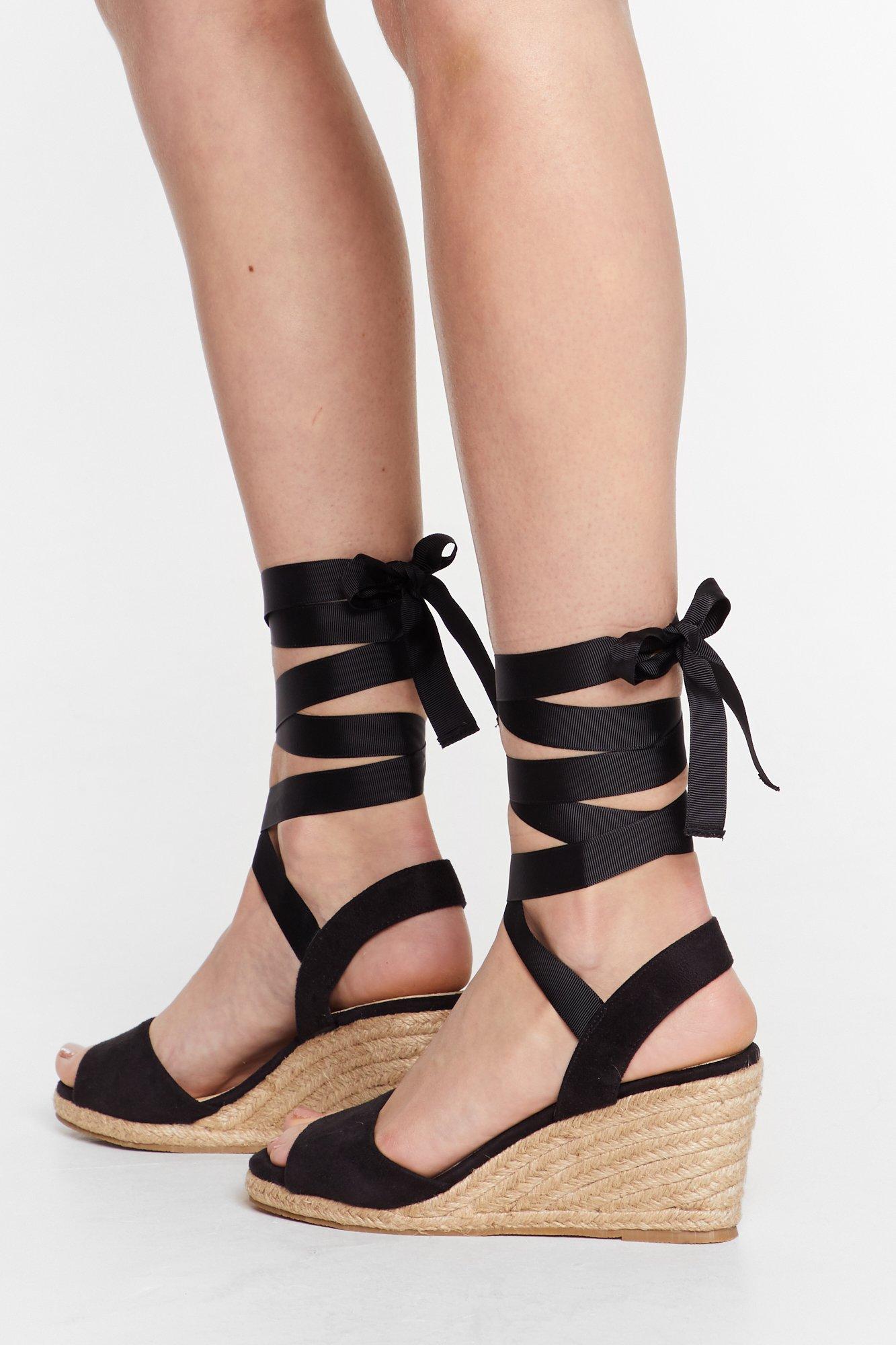 Ankle lace 2024 up wedges