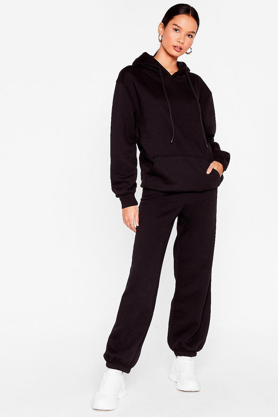 Black Oversized Hoodie and Joggers Set image number 1