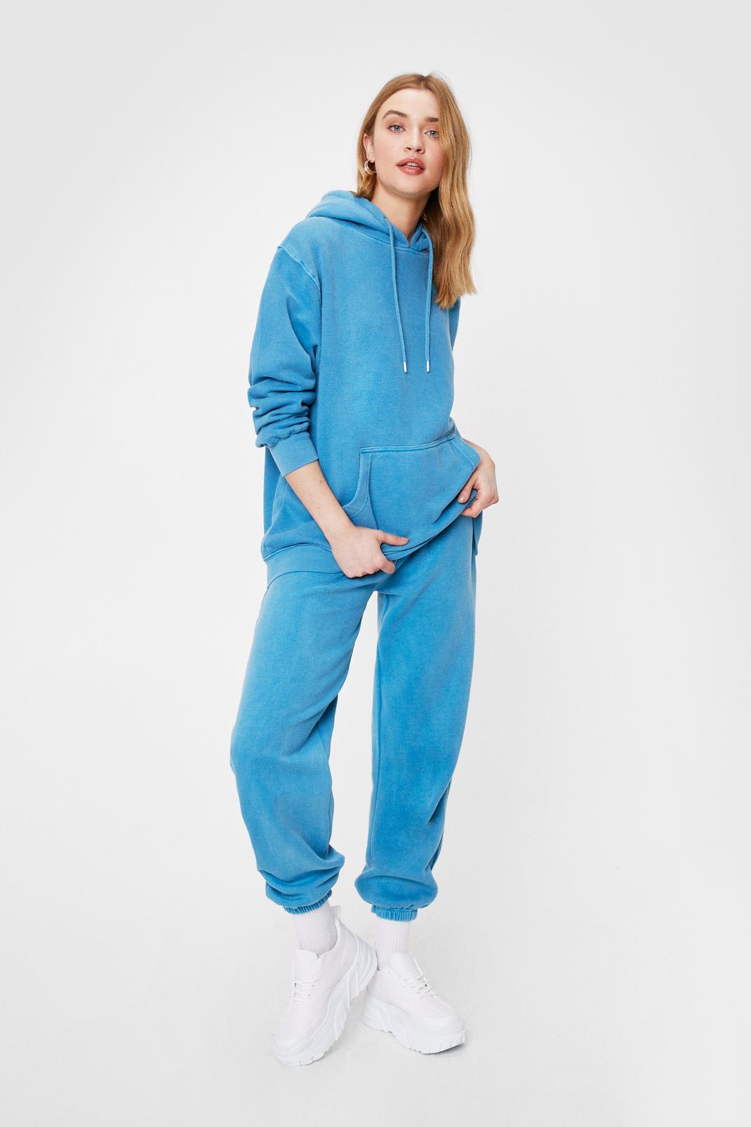Blue Oversized Hoodie and Joggers Set image number 1