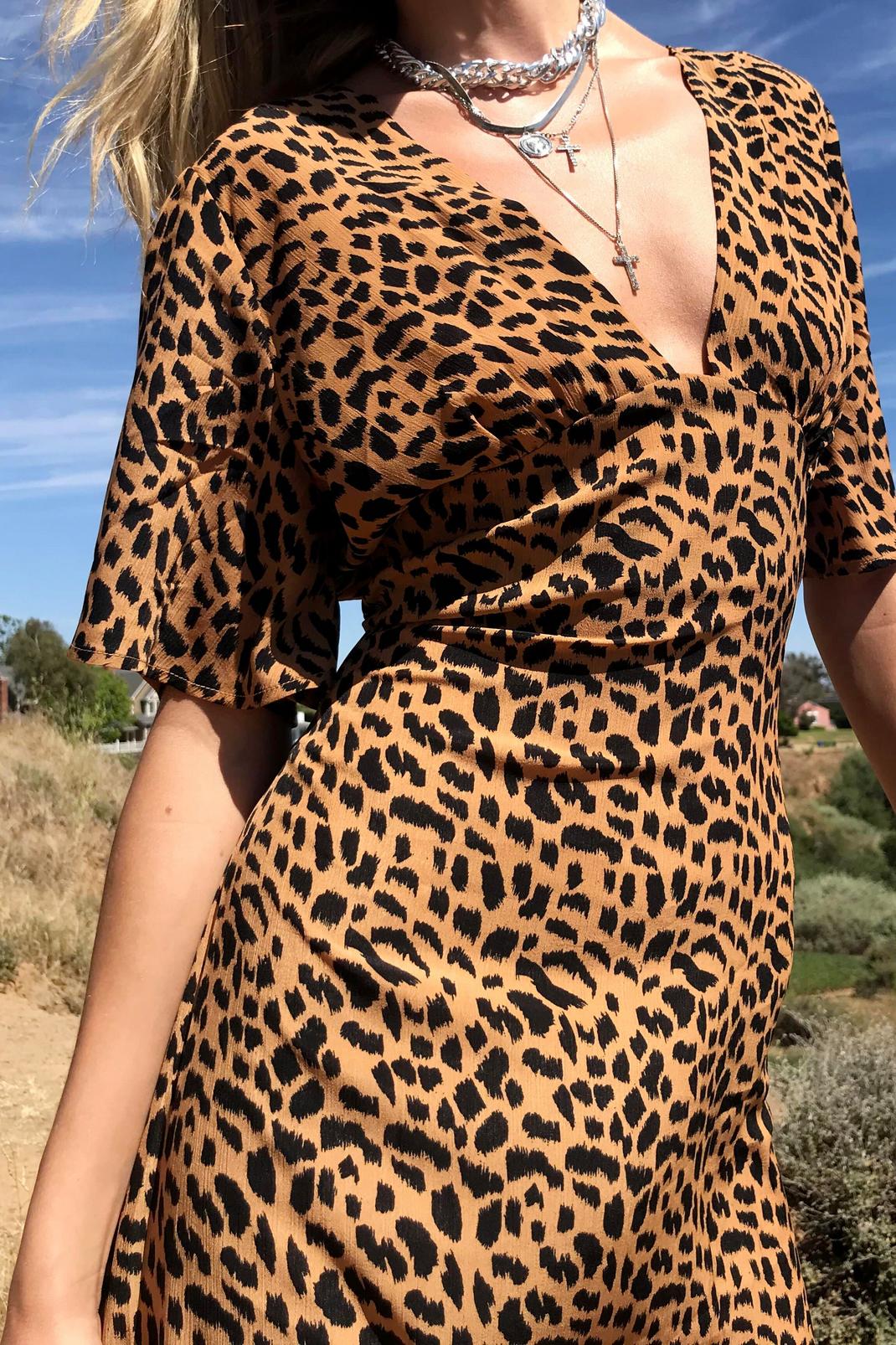 109 Leopard Slit Flowy Maxi Dress image number 2