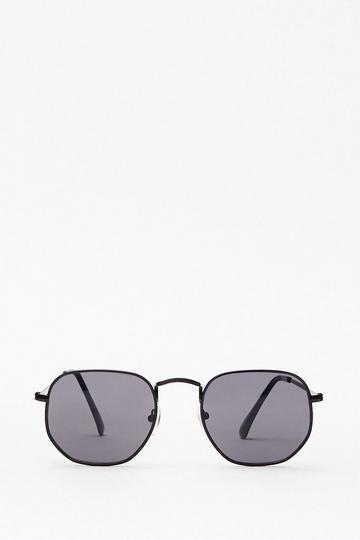 Steel the Show Rounded Metal Sunglasses black