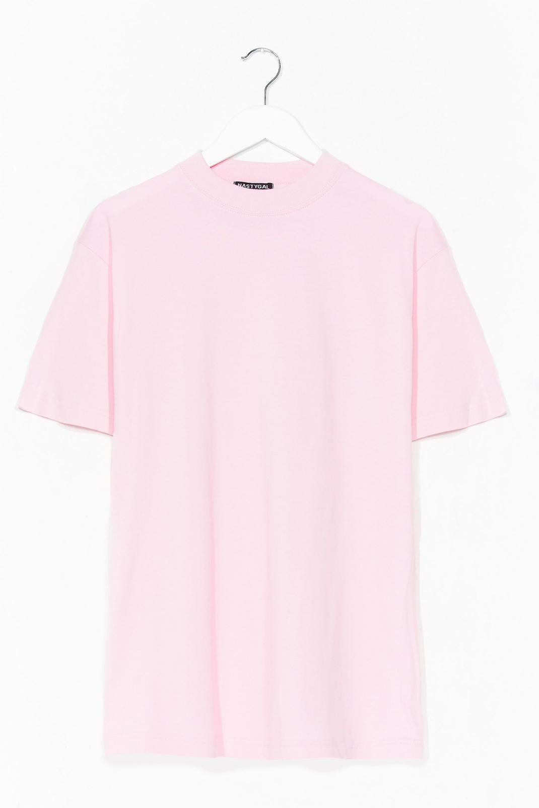 Baby pink Oversized Basic Short Sleeve T-Shirt image number 1