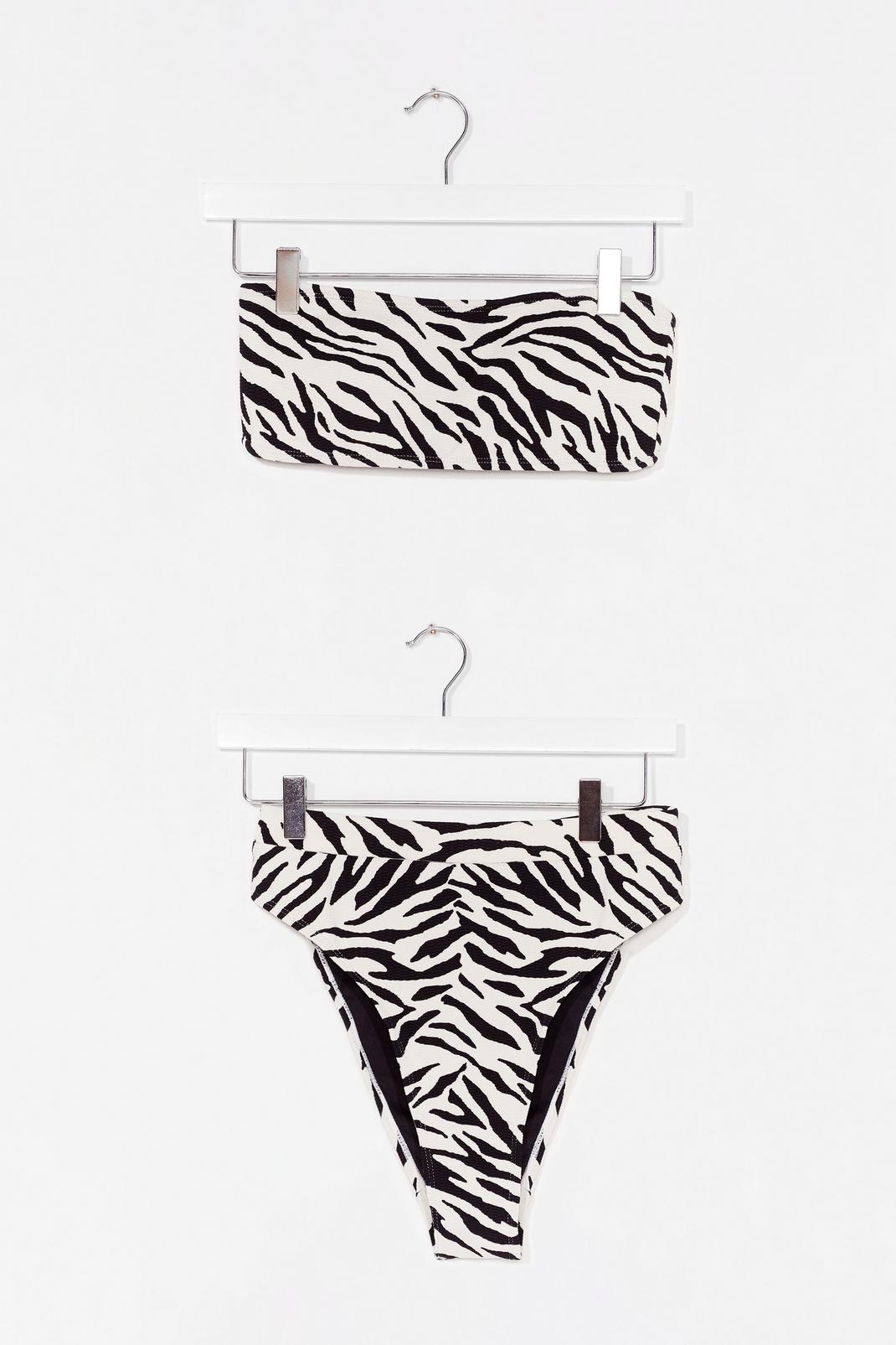 Don't Texture 'Em Back Zebra Bandeau Bikini Set image number 1