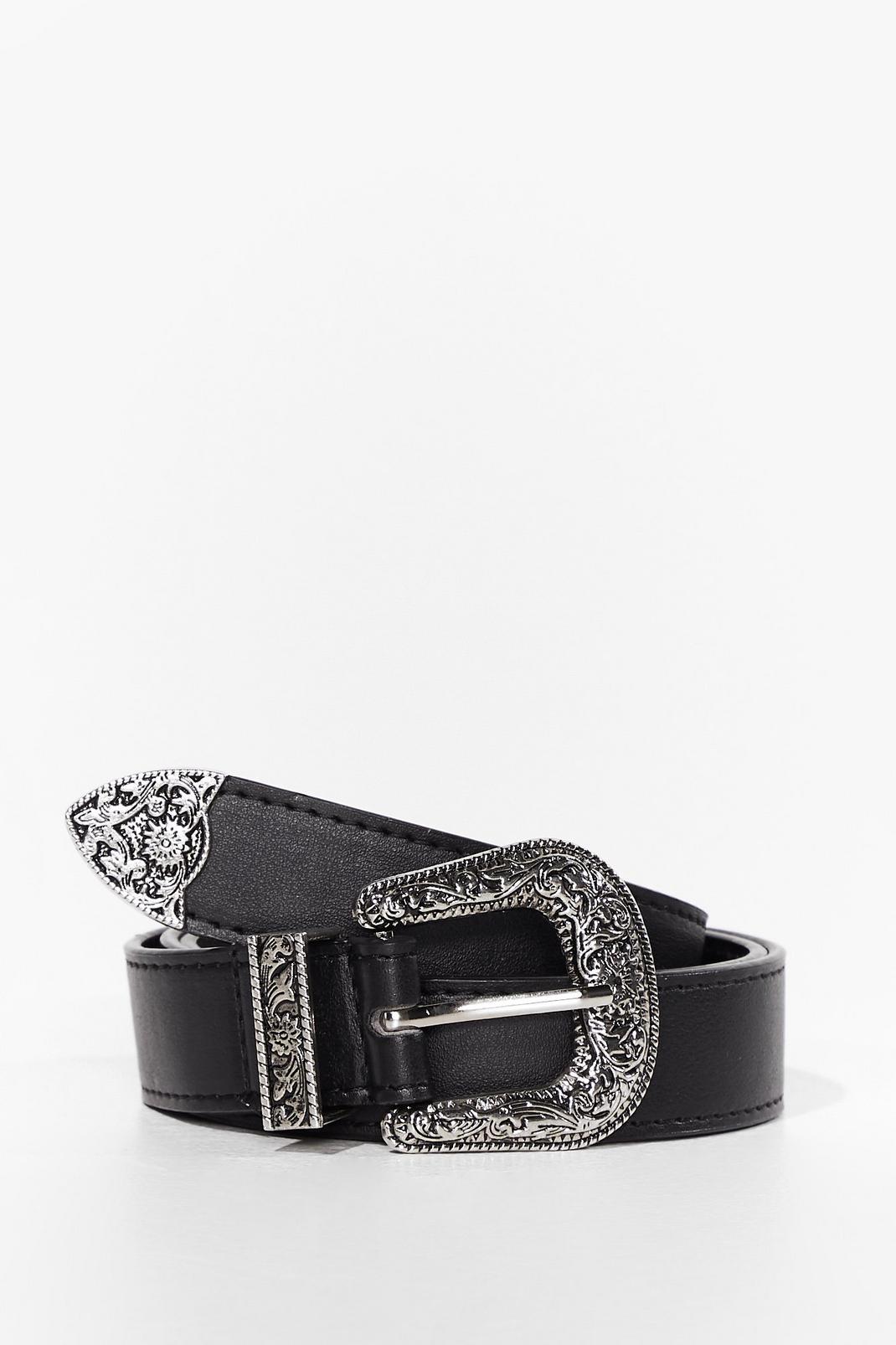 The West of Luck Faux Leather Western Belt image number 1