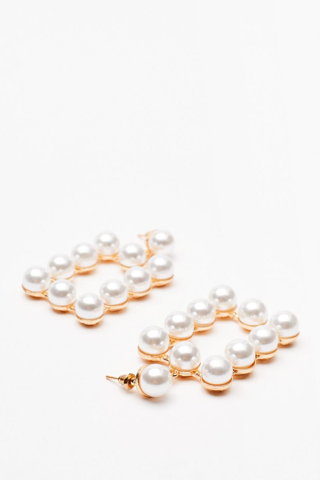 Here Comes Our Pearl Square Drop Earrings image number 1