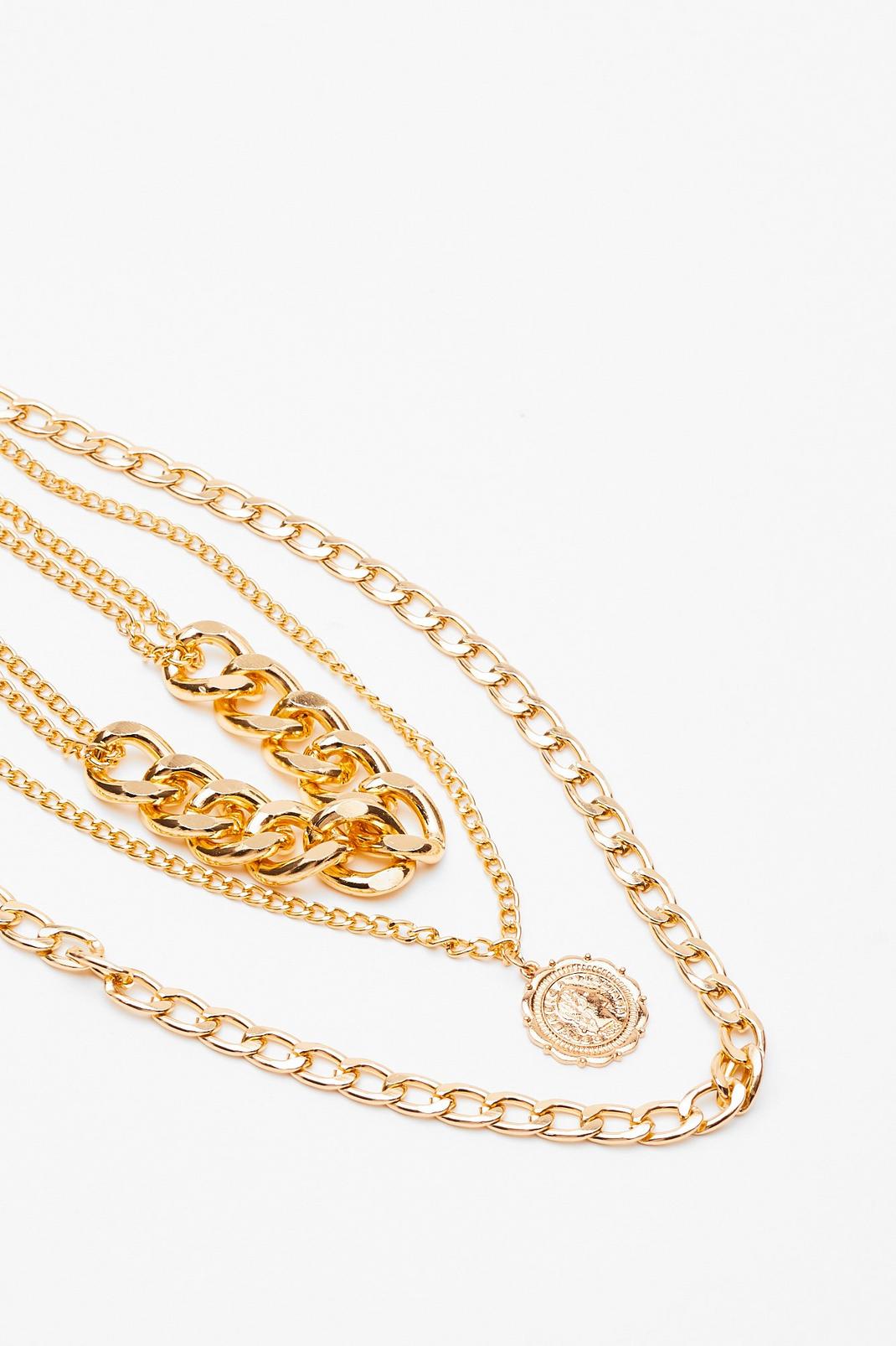 Gold Let's Hang Out Layered Chain Necklace image number 1