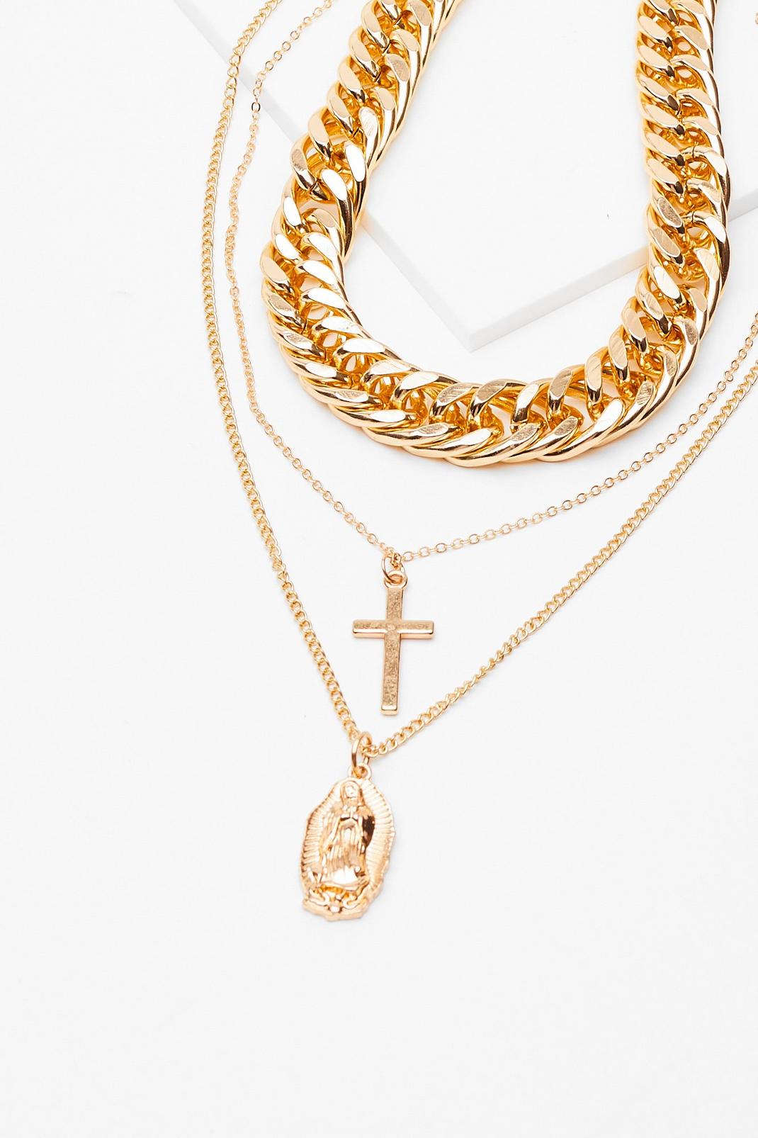 Cross My Mind Layered Chain Necklace image number 1