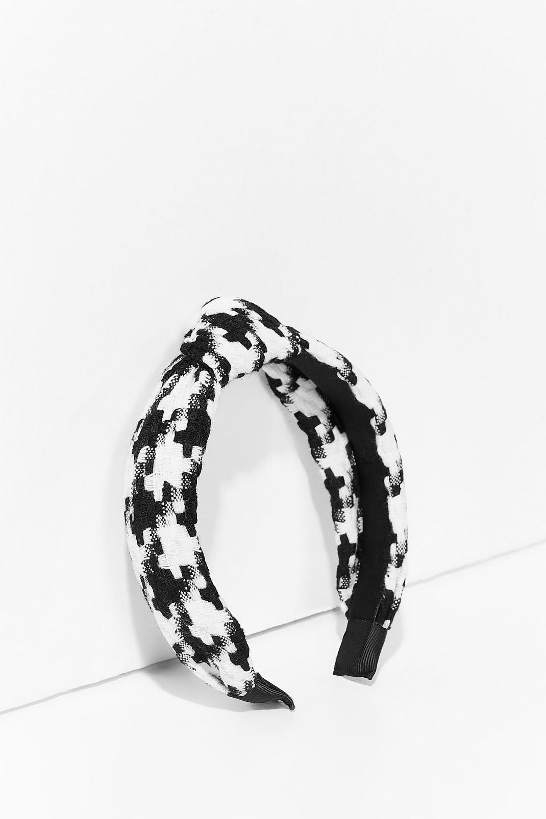 Hair and Square Knot Houndstooth Headband image number 1