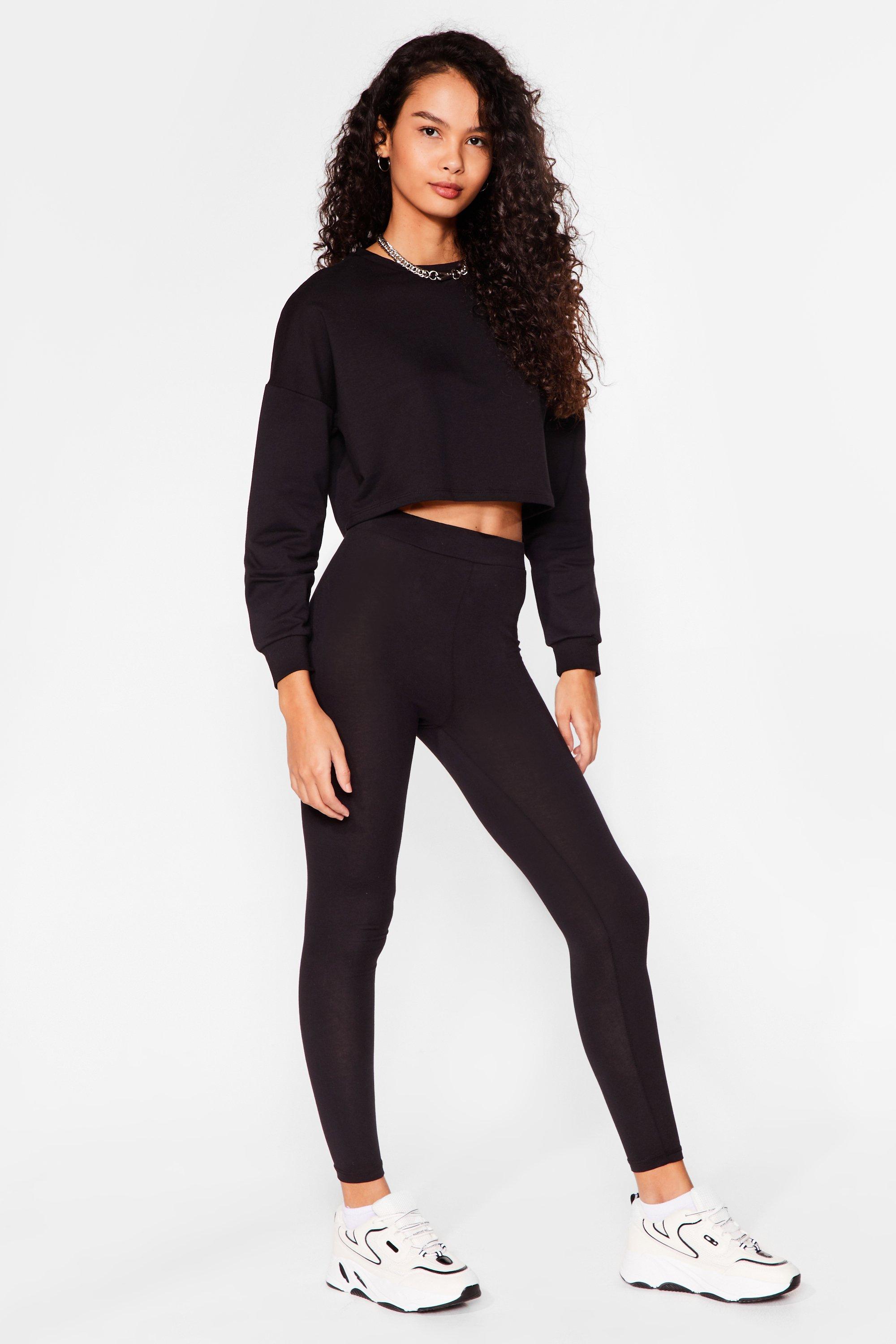 Crop hoodie and leggings set sale