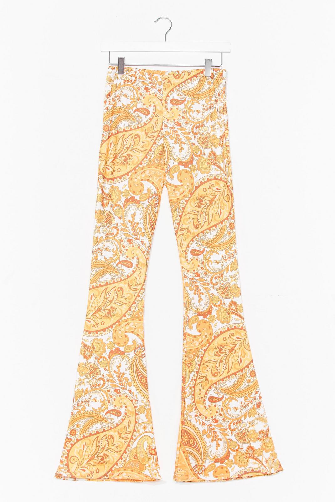 Hard Work Paisley Off Flare Pants image number 1