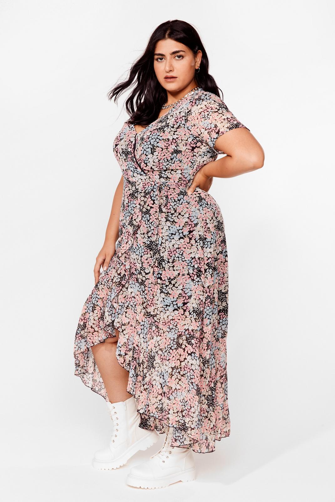 105 Plus Size Floral Ruffle Midi Dress image number 2