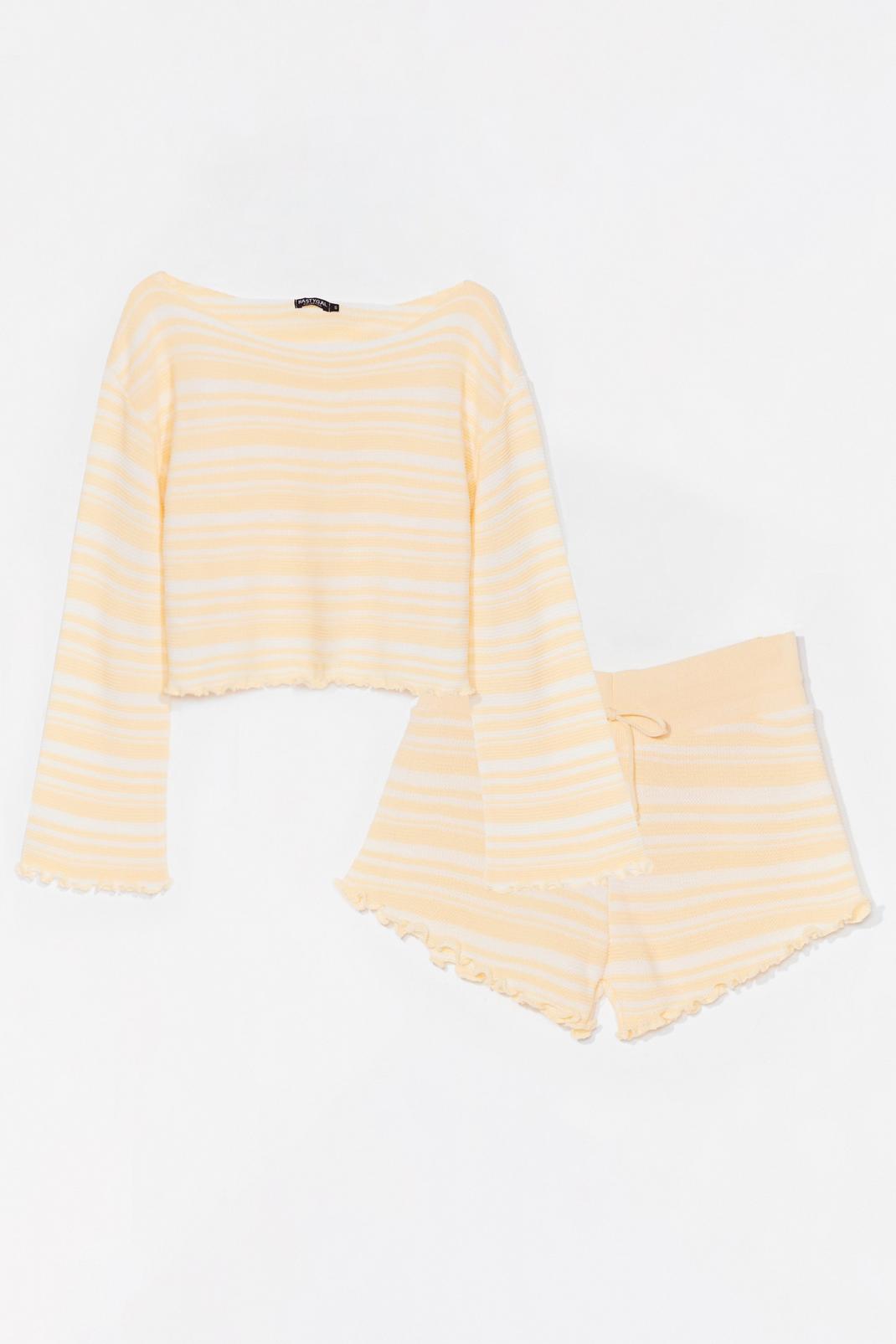 Jump Into Bed Striped Ruffle Jumper & Short Set image number 1