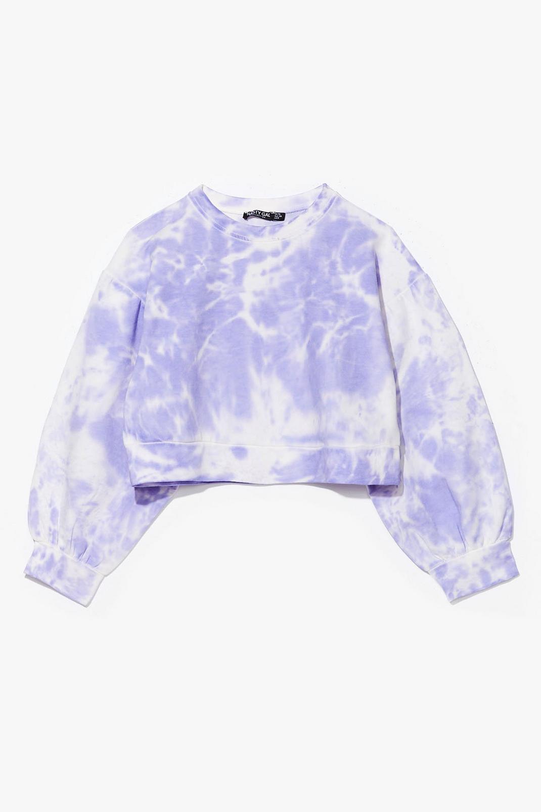Lilac Oh My Love Tie Dye Cropped Sweatshirt image number 1