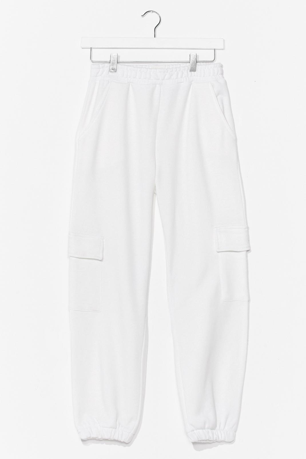 White Precious Cargo High-Waisted Trousers image number 1