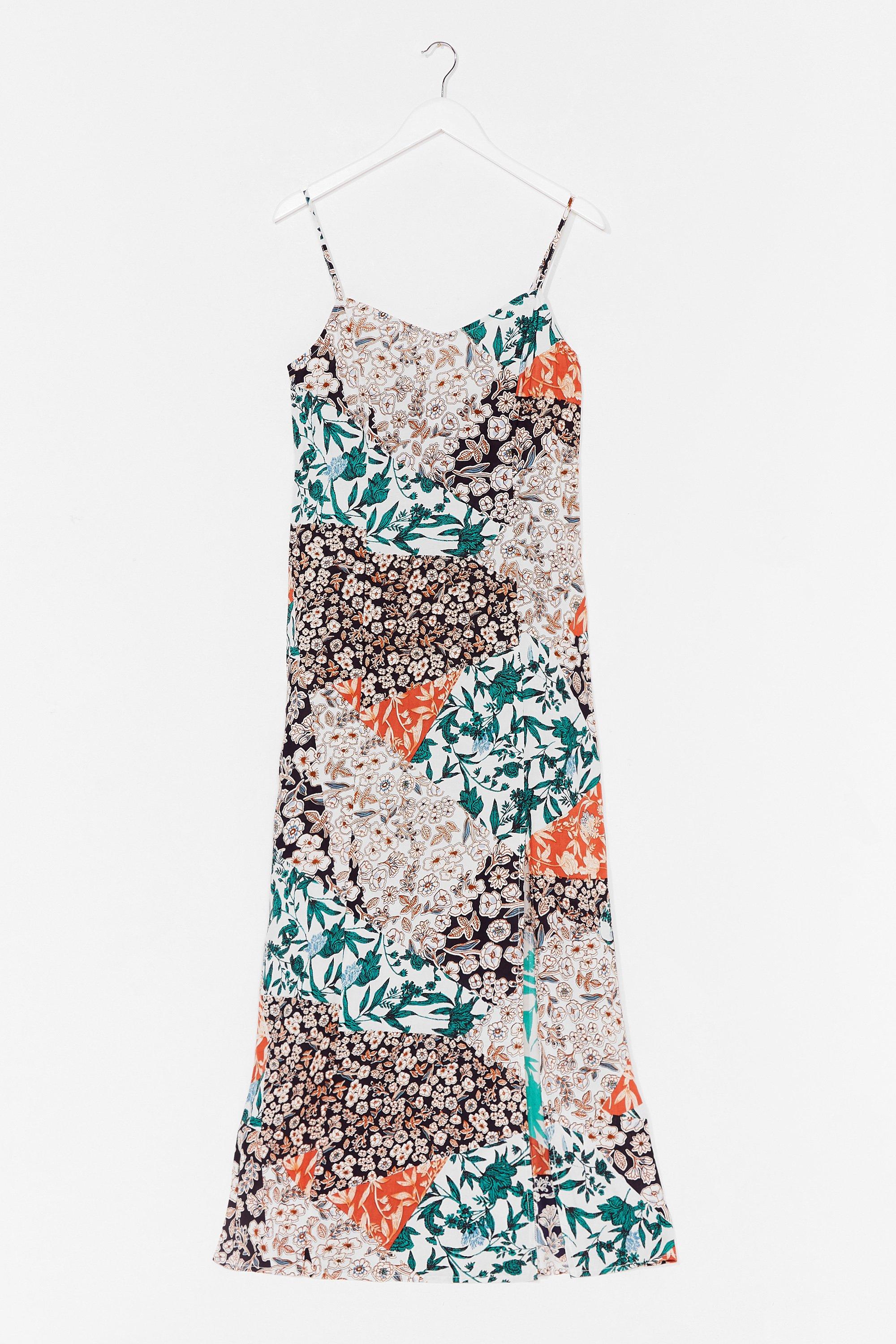 mixed floral maxi dress