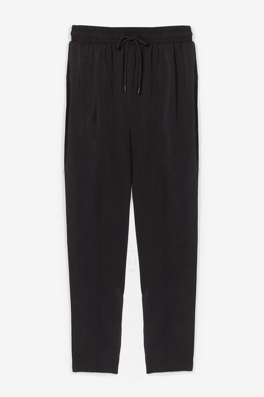 Pantalon de jogging à taille haute et coutures apparentes, Black image number 1