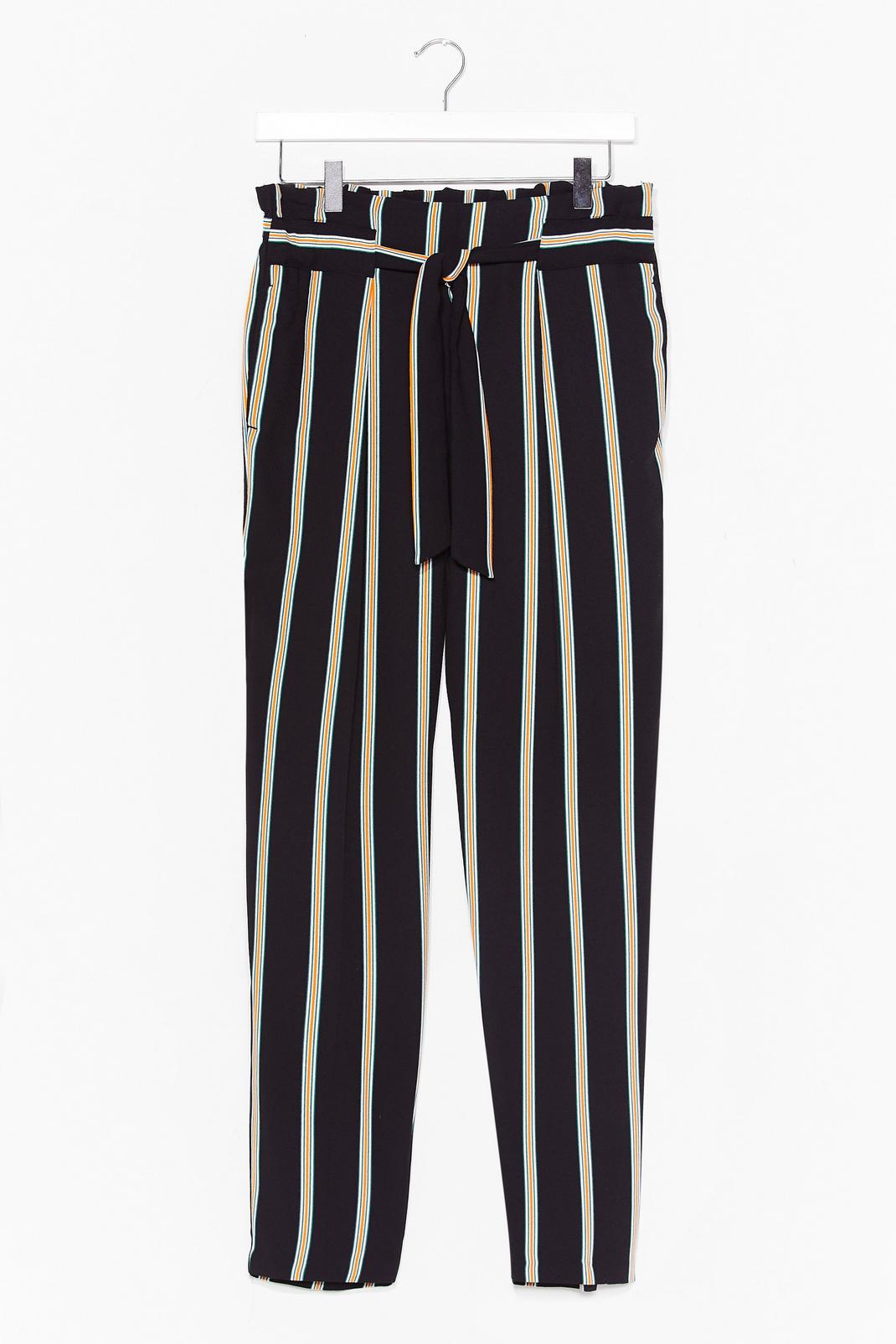 Right on Line Belted Striped Pants image number 1