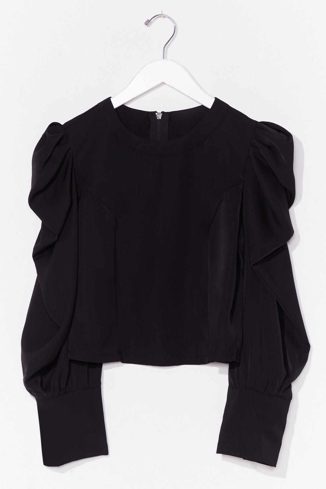 Hot Puff Sleeve Zip Blouse image number 1