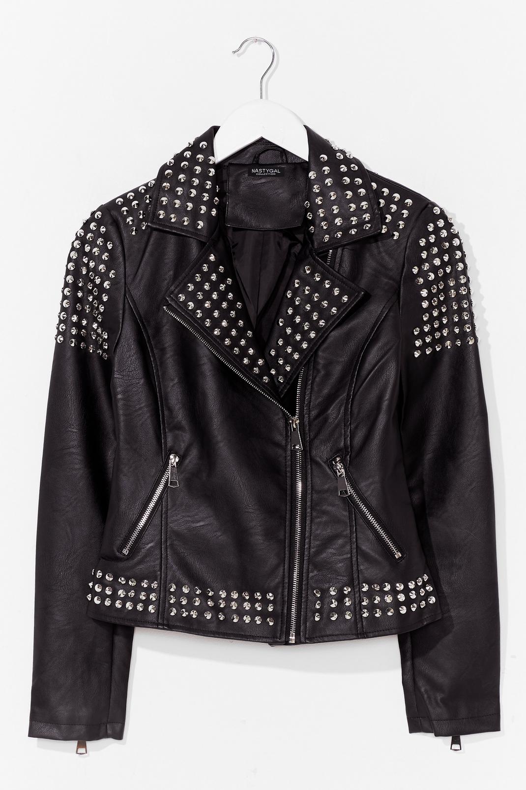 Born to Be Wild Faux Leather Studded Jacket image number 1