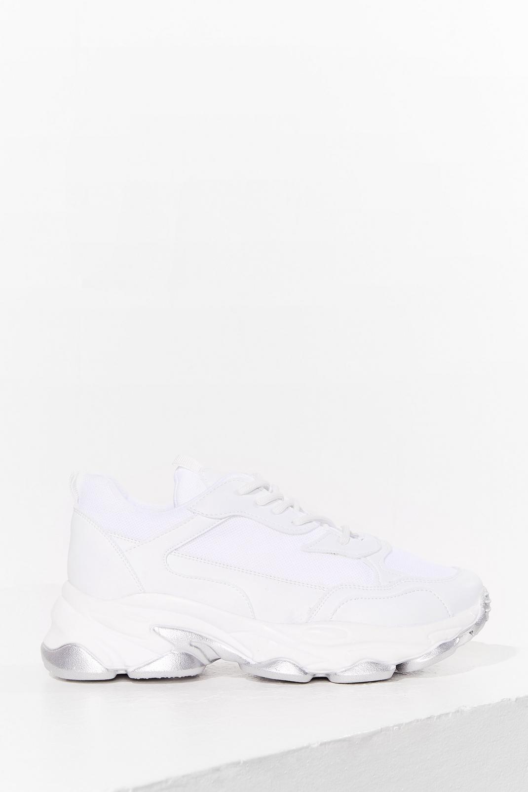 Run to the Checkout Faux Leather Mesh Trainers image number 1