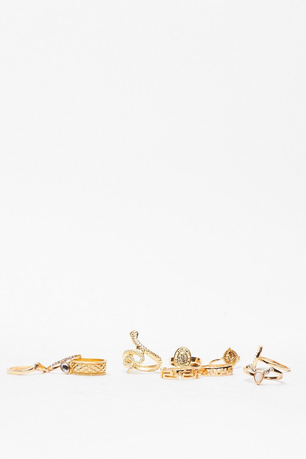 Gold Snake Diamante 10-Pc Ring Set image number 1