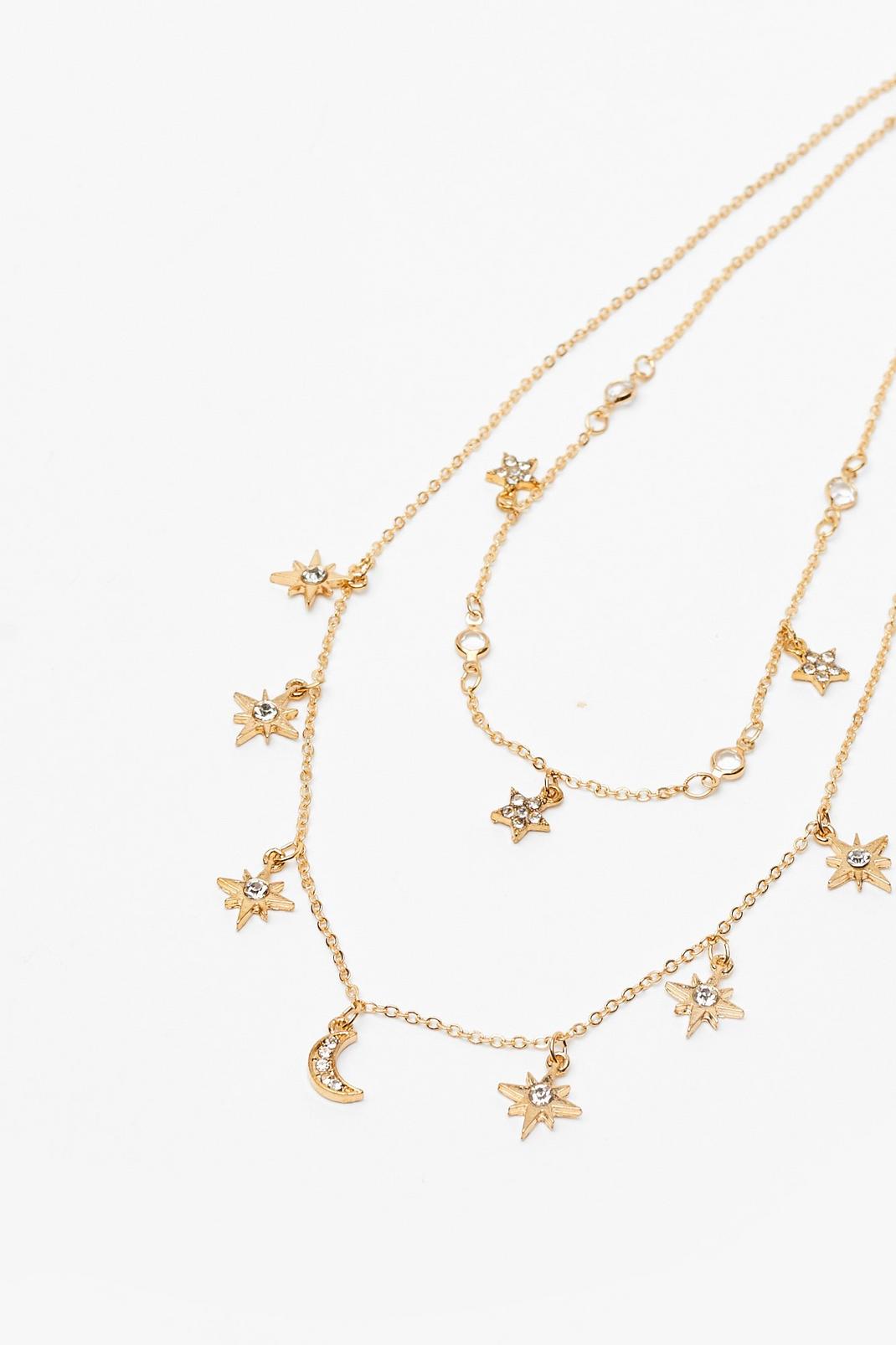 Star-ting Over Again Layered Diamante Necklace image number 1