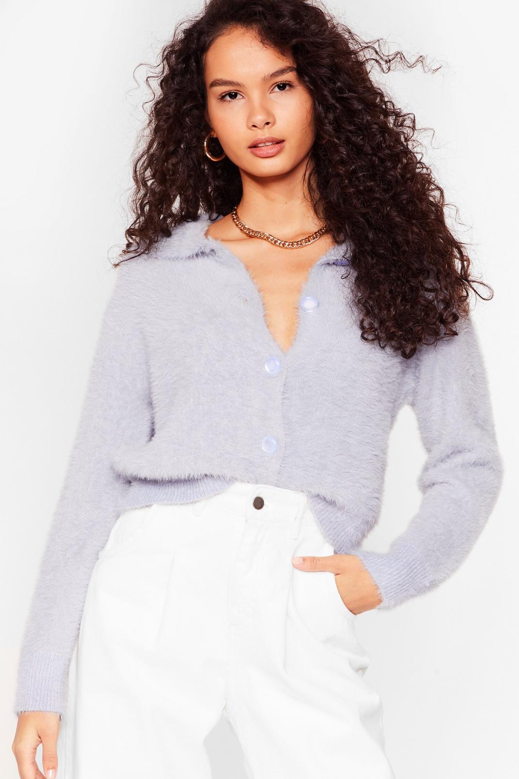 Blue The Soft Parade Fluffy Knit Button-Down Cardigan image number 1