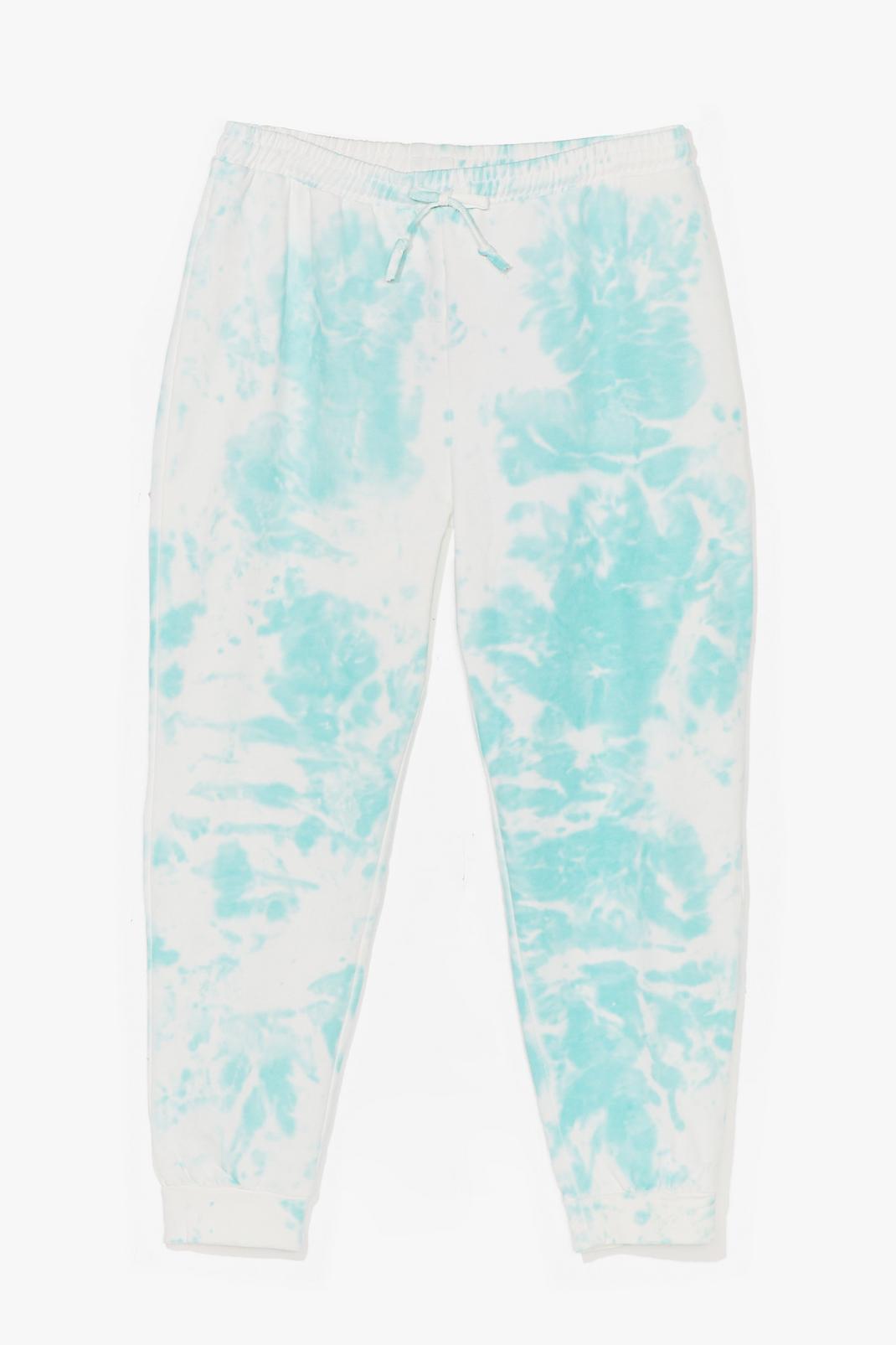 Mint Plus Size Tie Dye Slouchy Joggers image number 1