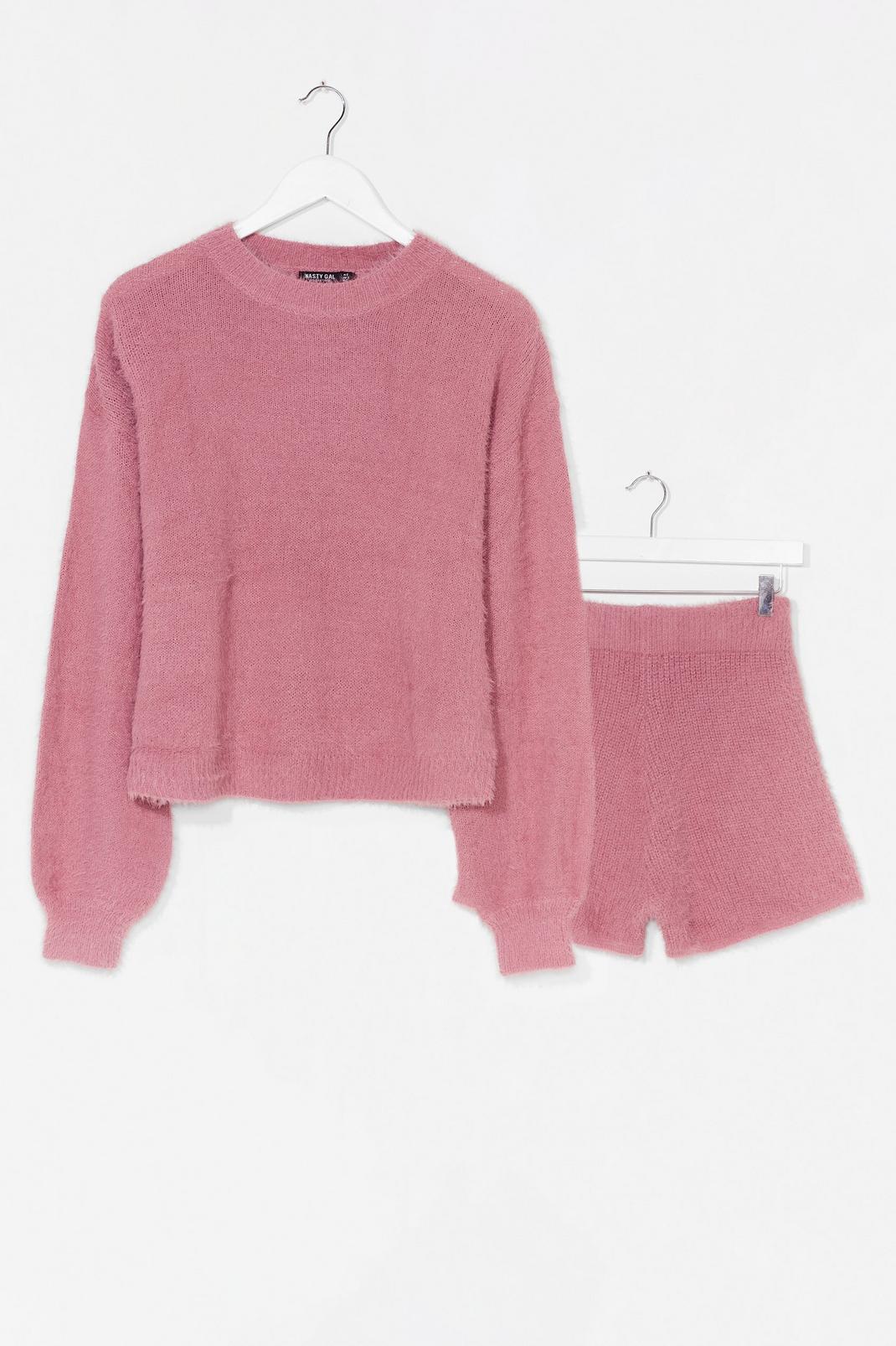 Rose Seamless Knitted Shorts Loungewear Set image number 1