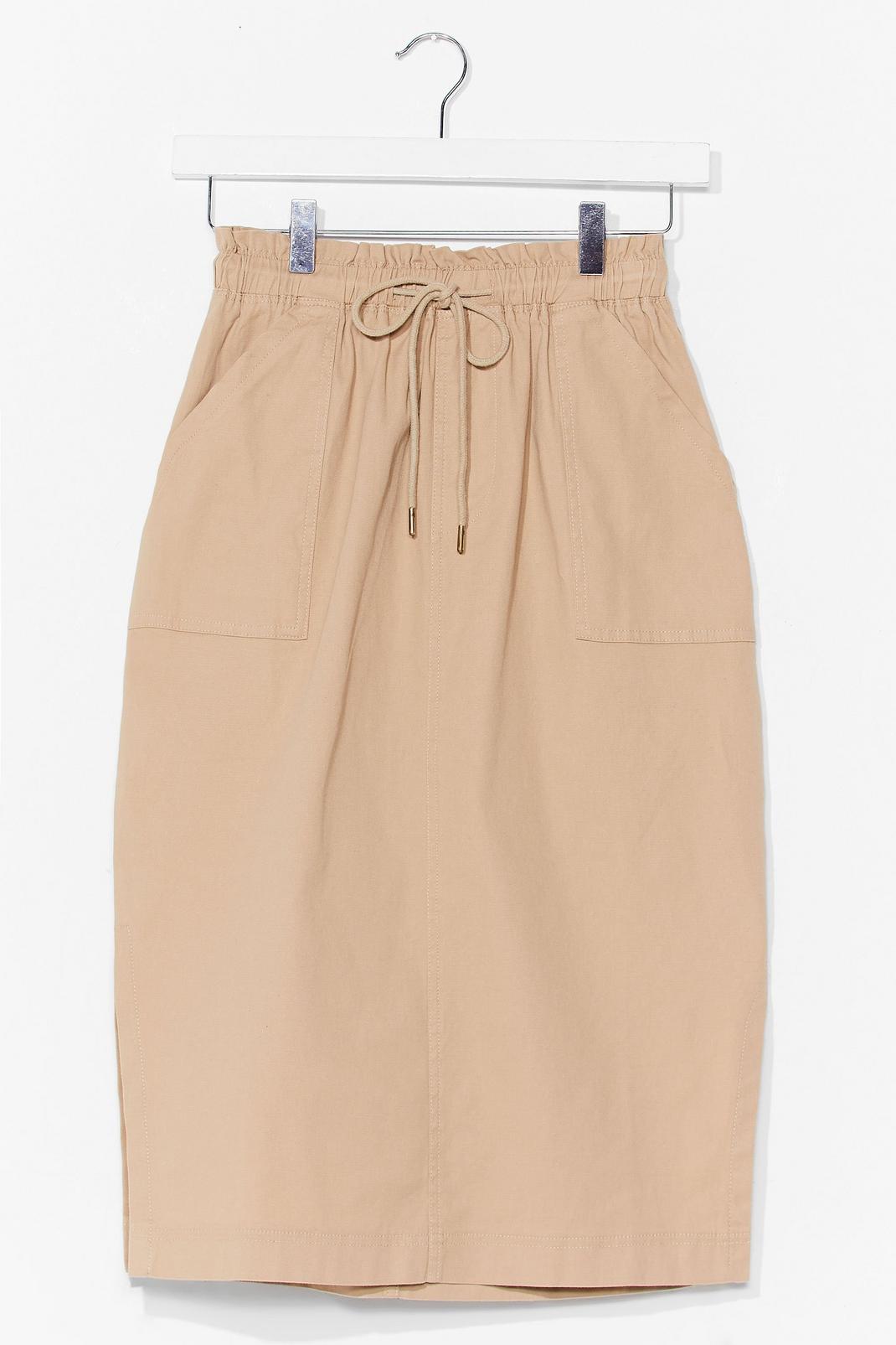 paperbag waist casual midi skirt image number 1