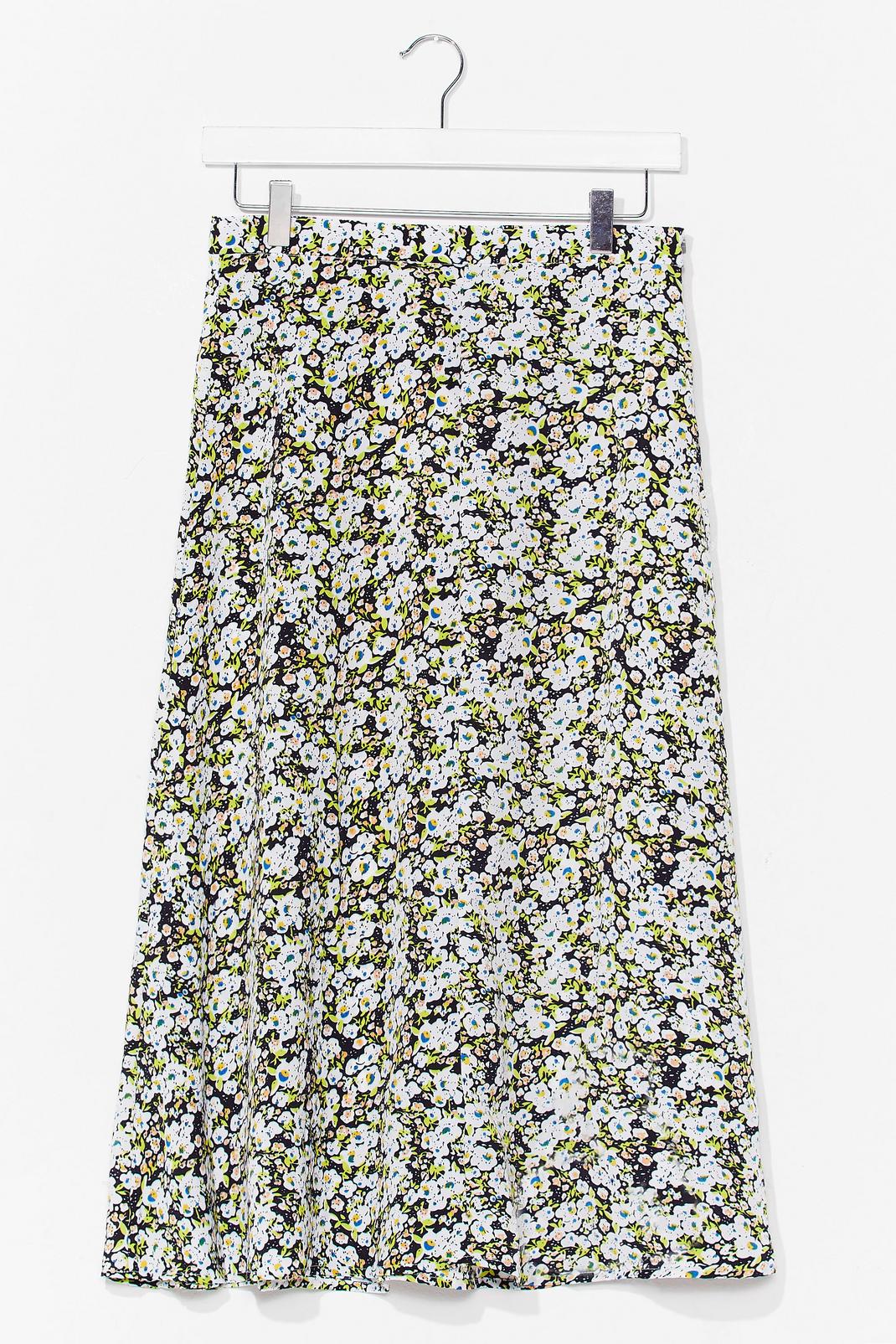 floral print midi skirt image number 1