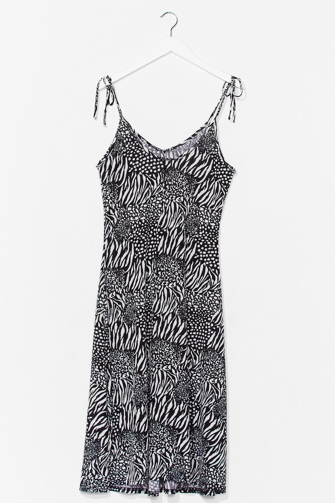 Animal Print Tie Strap Cami Midi Dress image number 1