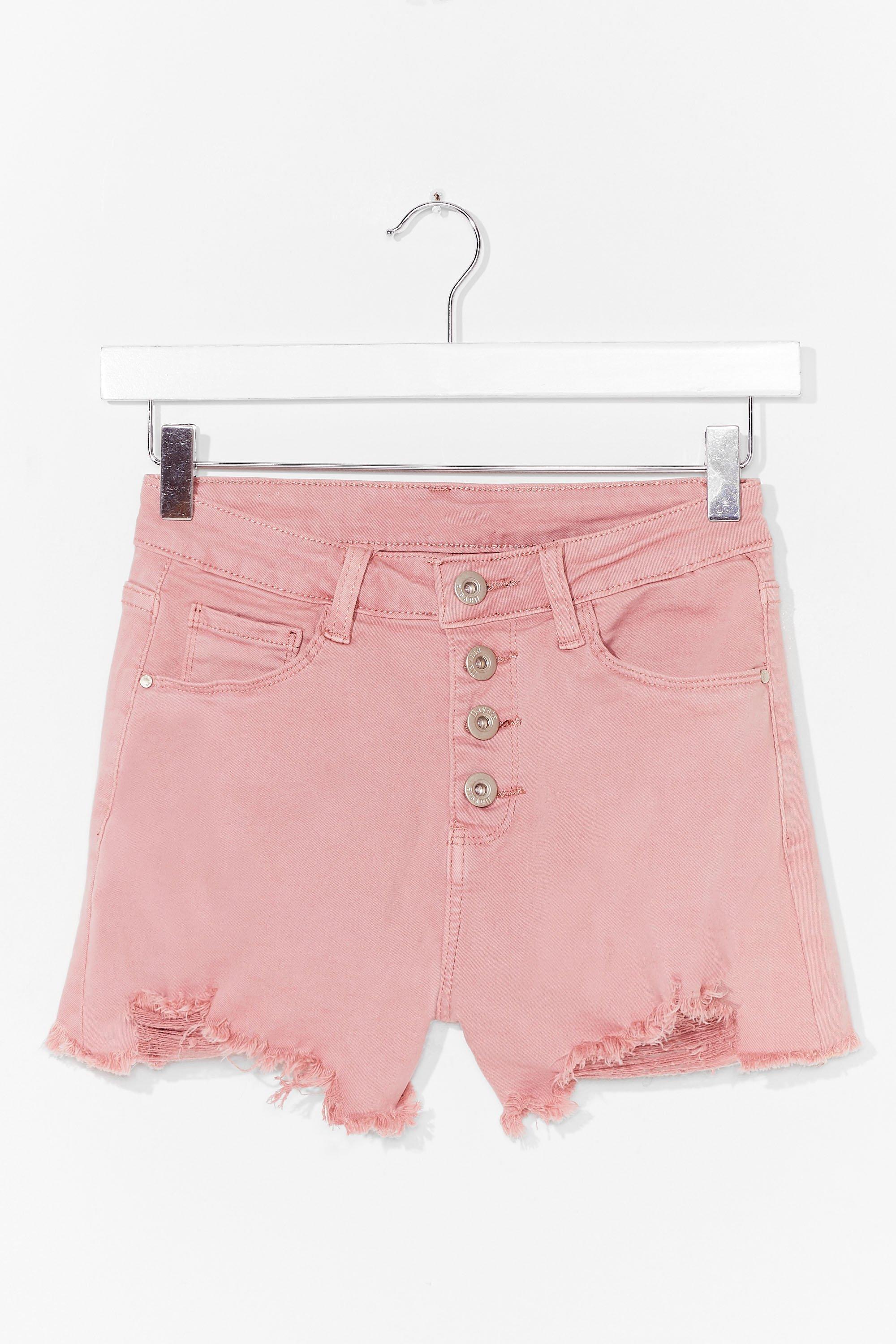 frayed distressed denim shorts