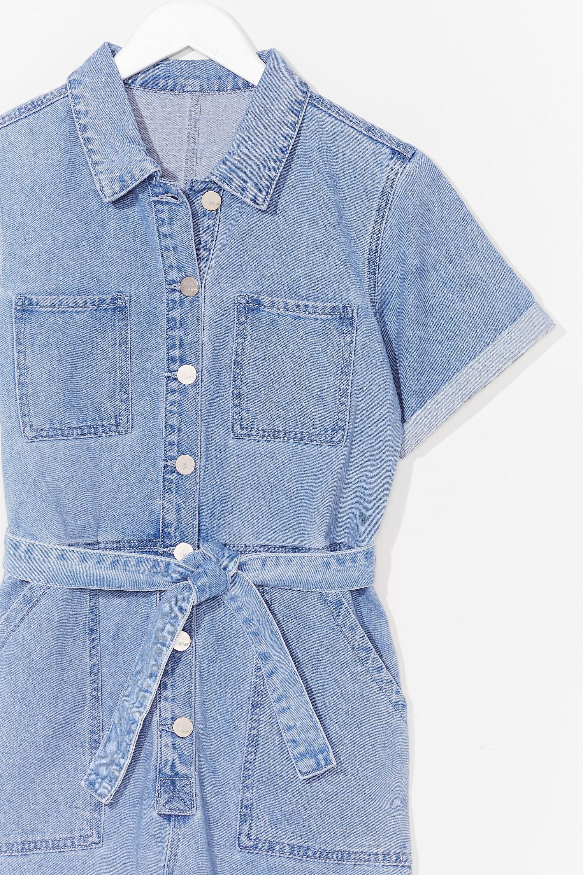 Denim sales belted playsuit