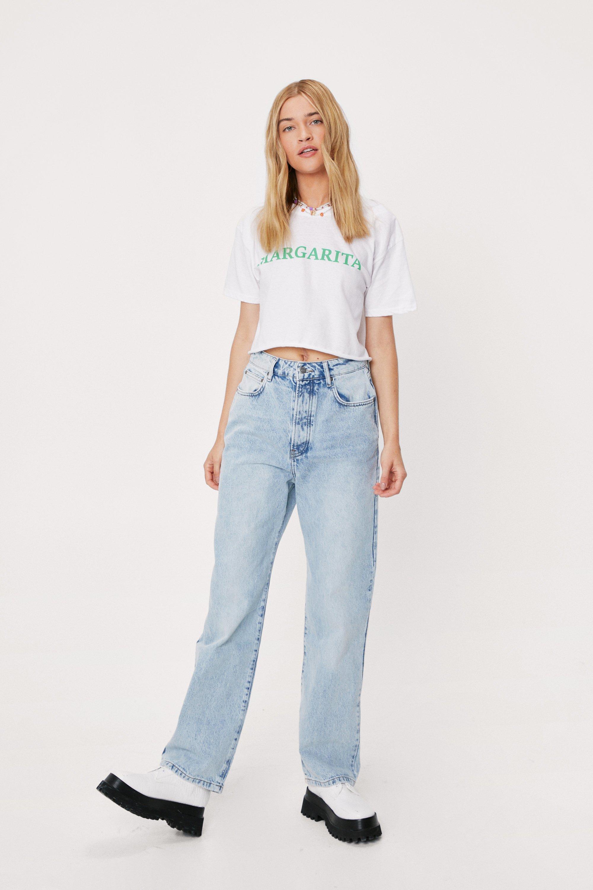 high waist loose straight jeans