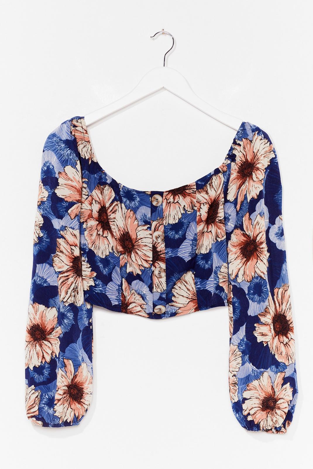 You're My Sunflower Floral Crop Top image number 1