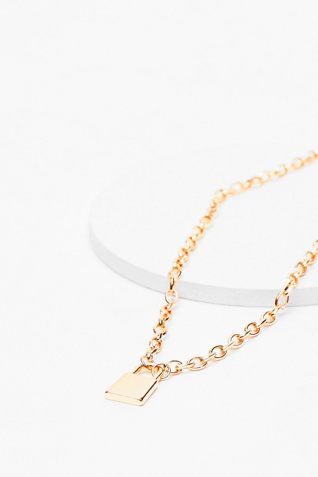Padlock It Down Chain Necklace image number 1