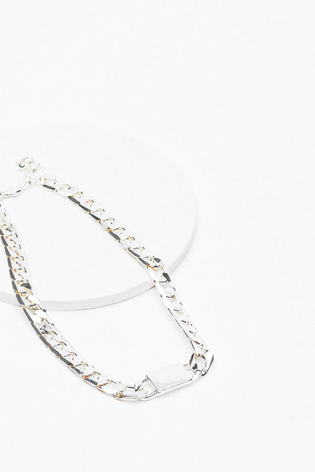 Silver Tag Chain Necklace image number 1