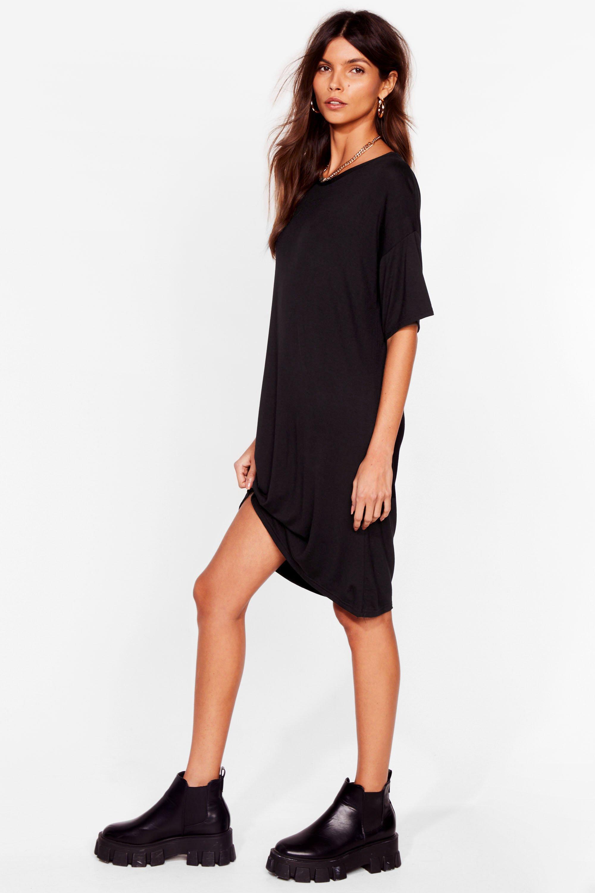 Loose black t shirt dress online