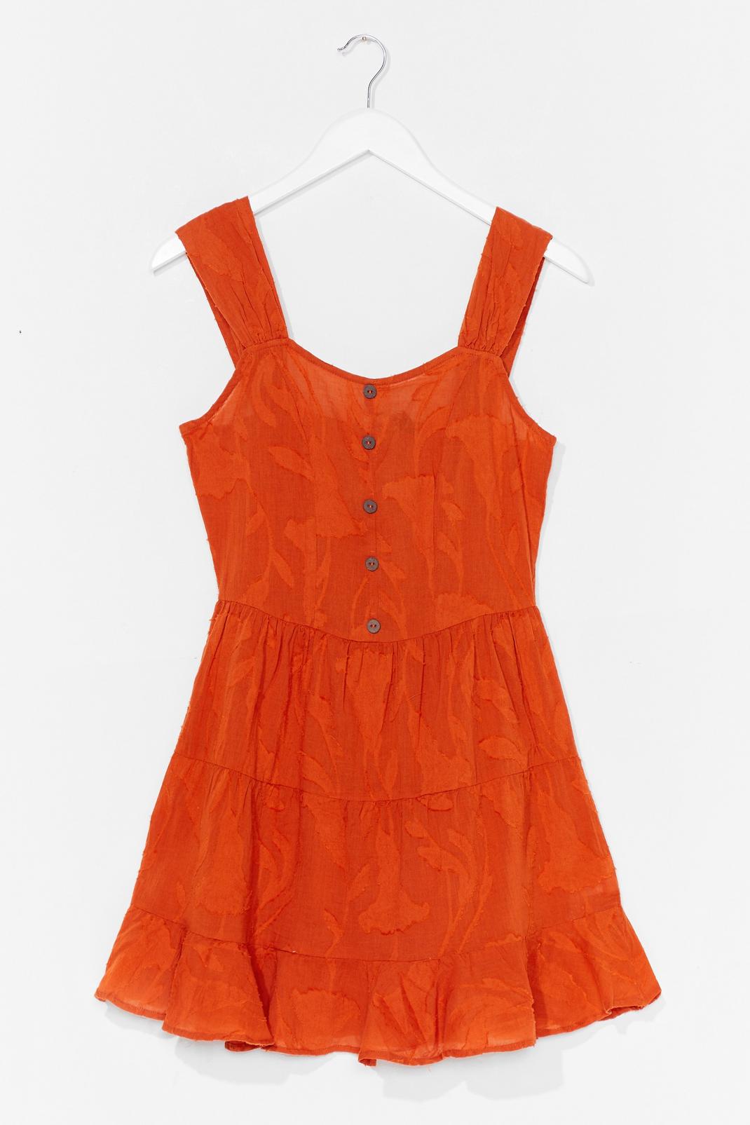 Orange Button-Down TF Tiered Mini Dress image number 1