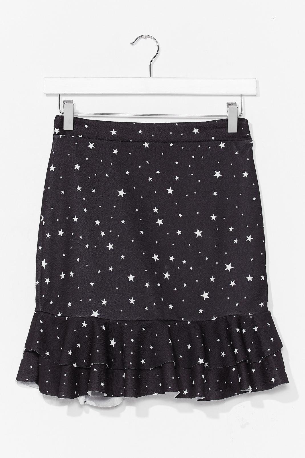 Mini jupe volantée à imprimé étoiles Arrête un peu de faire la star image number 1