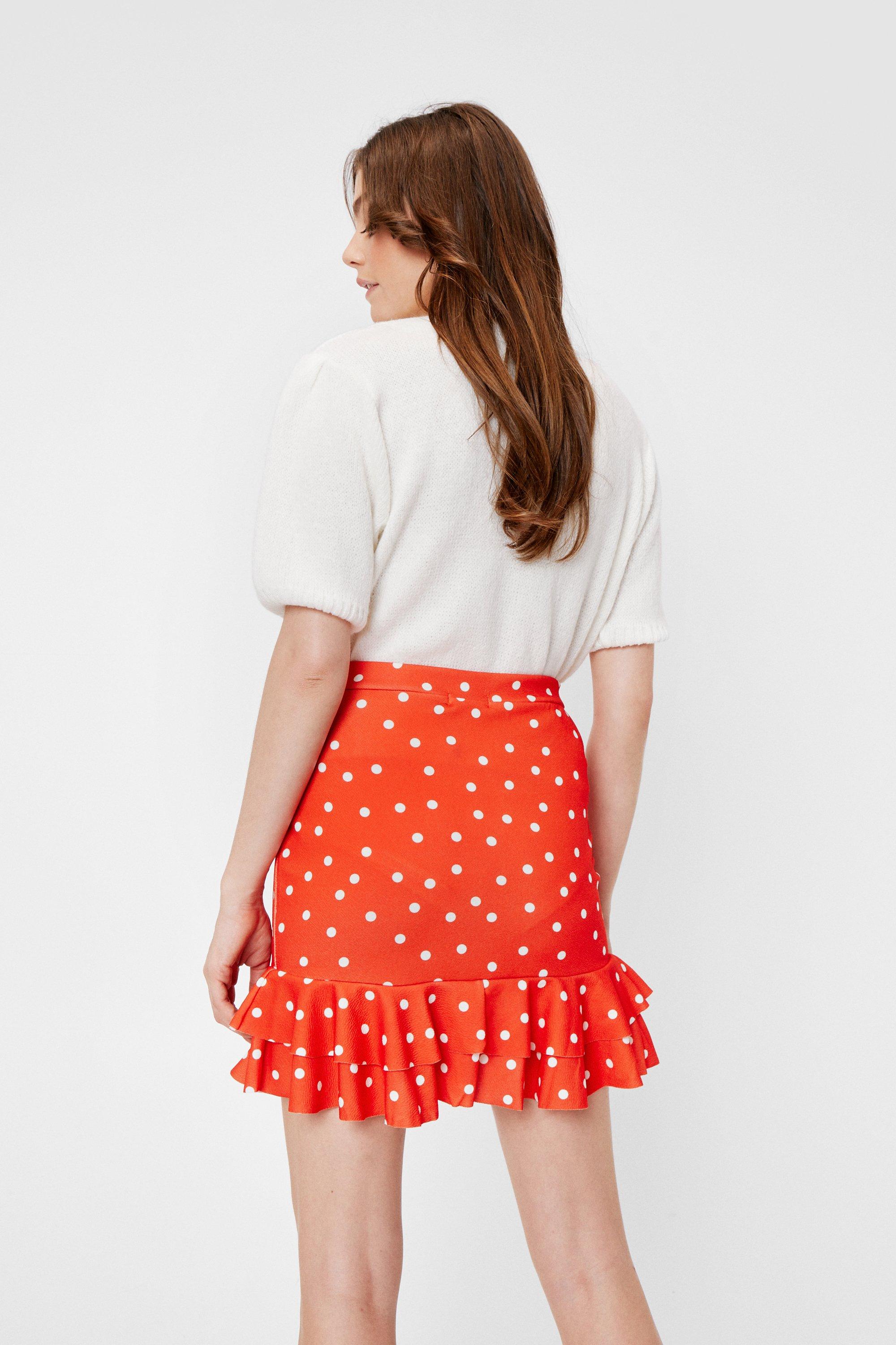 Polka dot high 2025 waisted mini skirt