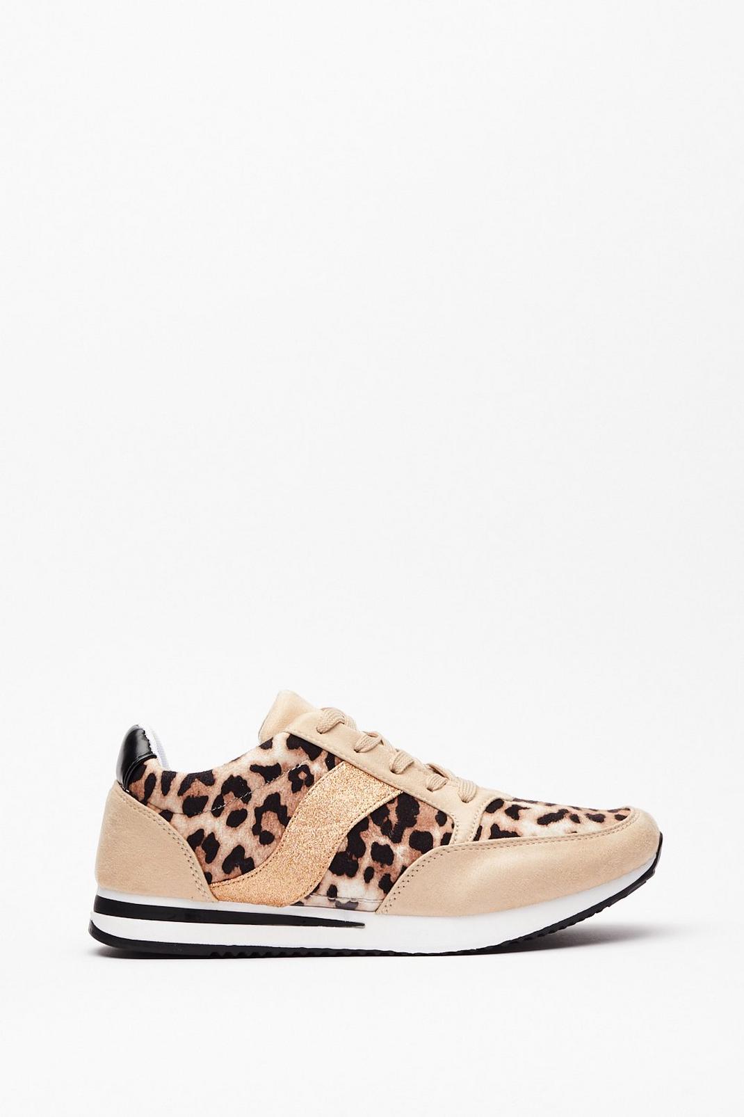 Cat Nap Leopard Glitter Trainers image number 1