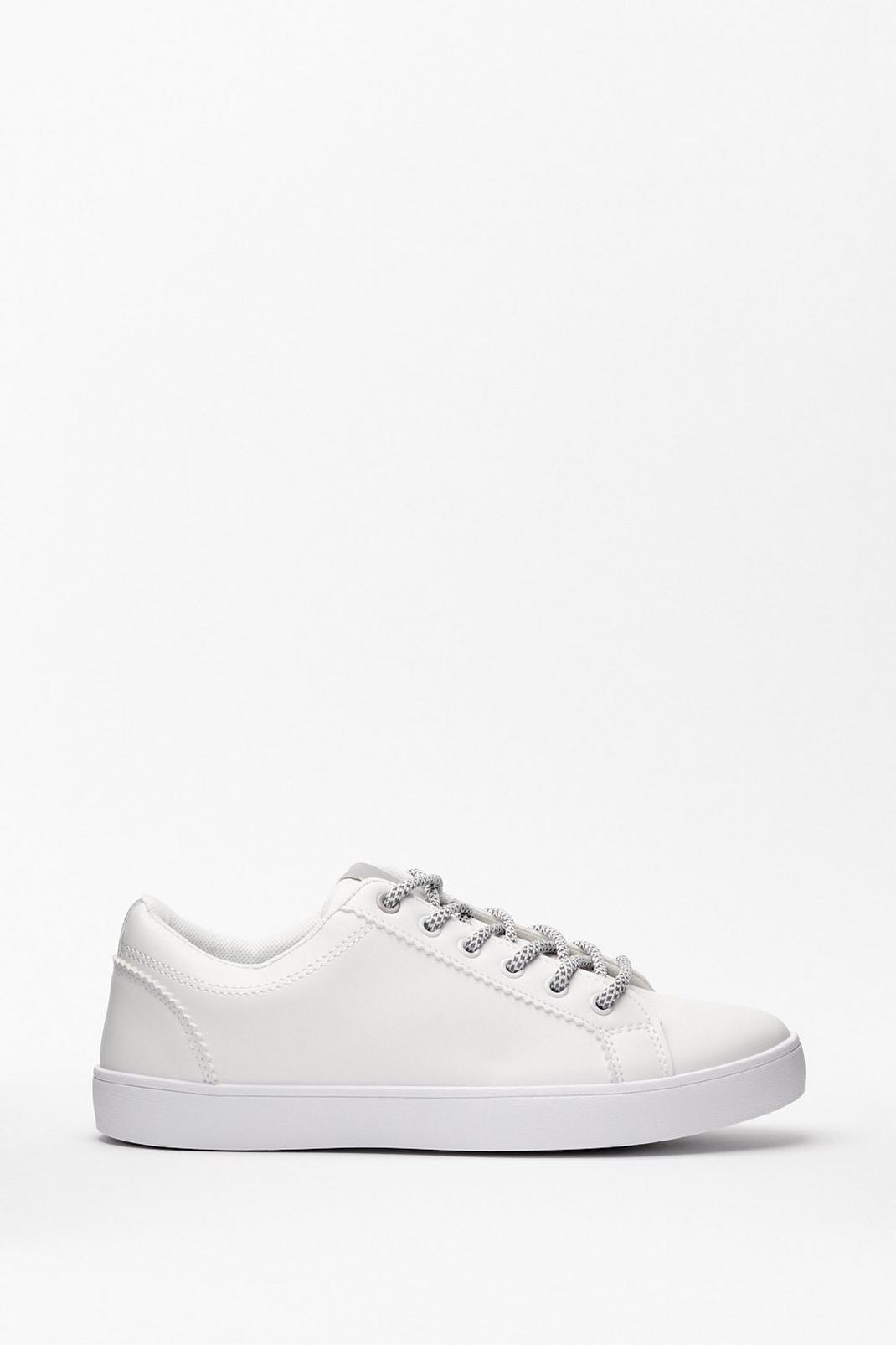 White Dancing Shoes Faux Leather Sneakers image number 1