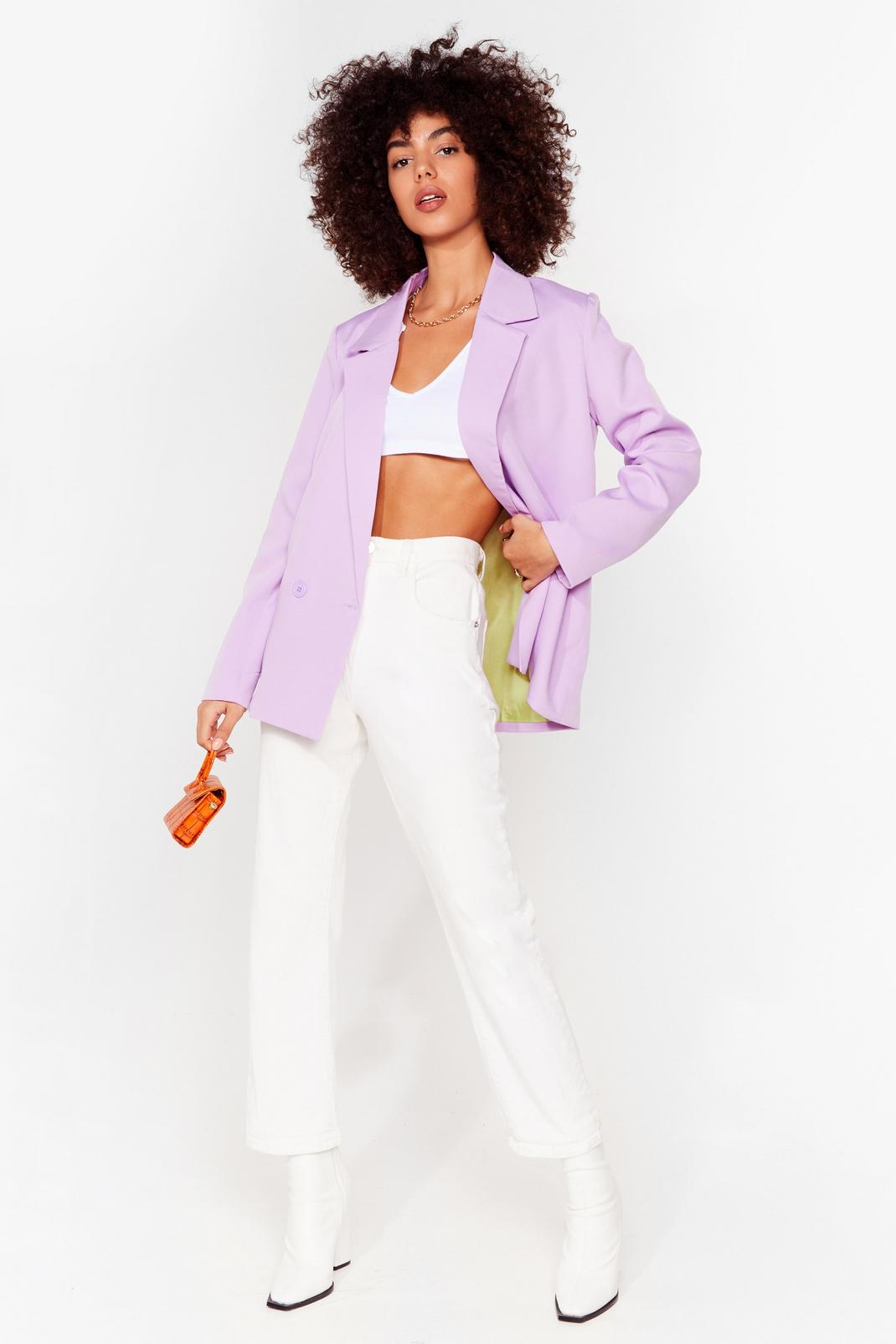 Lilac Casual Oversized Blazer image number 1