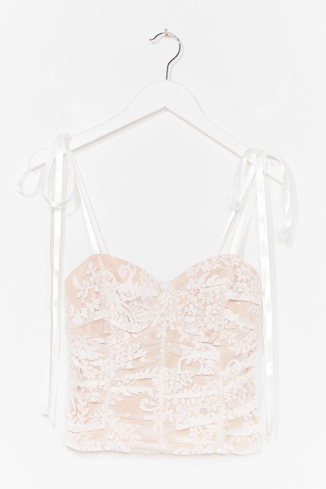 Cream My Lace or Yours Bustier Tie Top image number 1