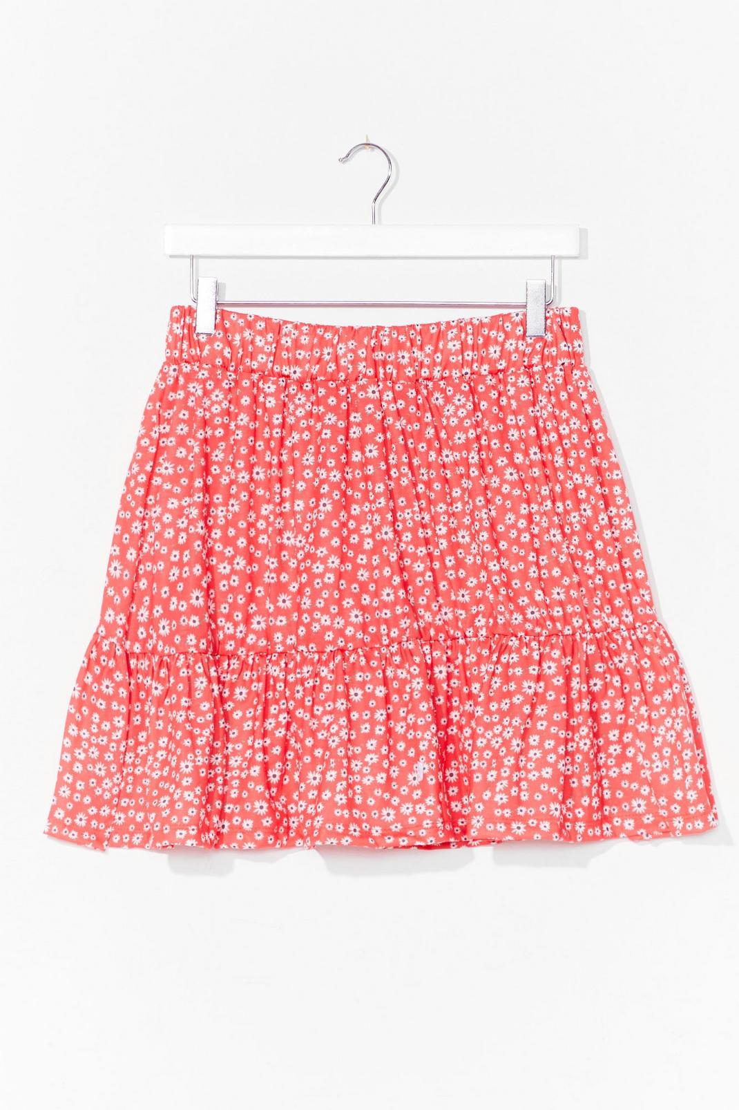 Red A Real Natural Floral Mini Skirt image number 1
