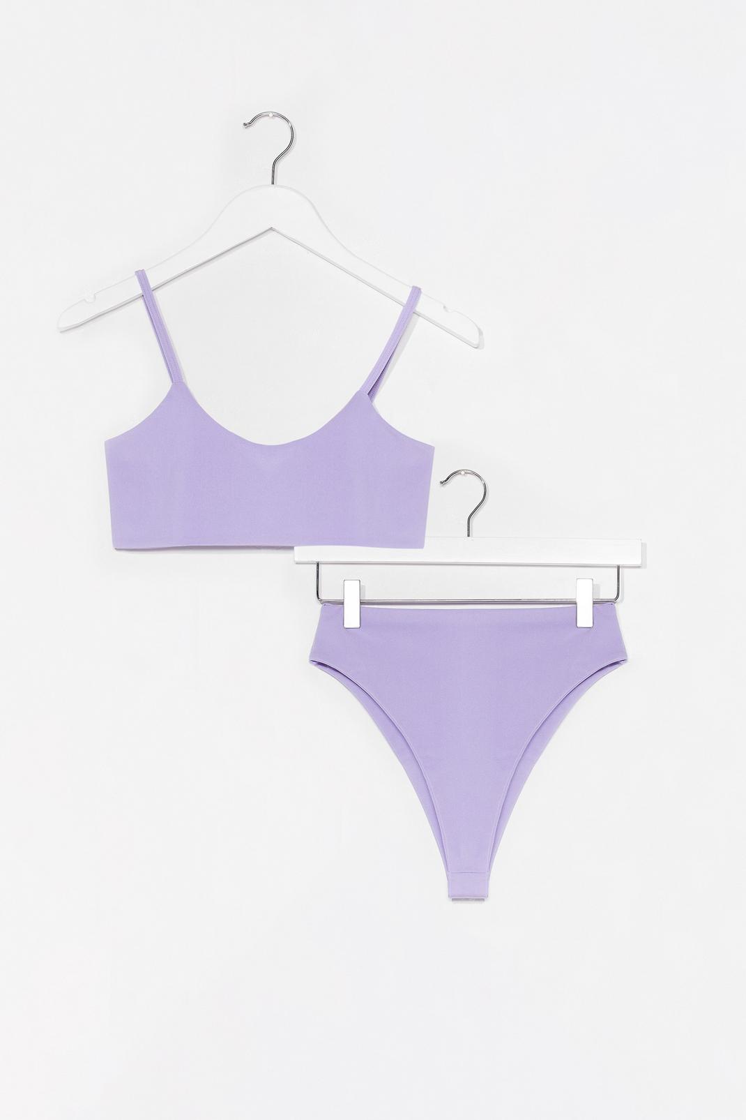 Lilac Scoop Bikini Crop + High Leg Pant Set image number 1