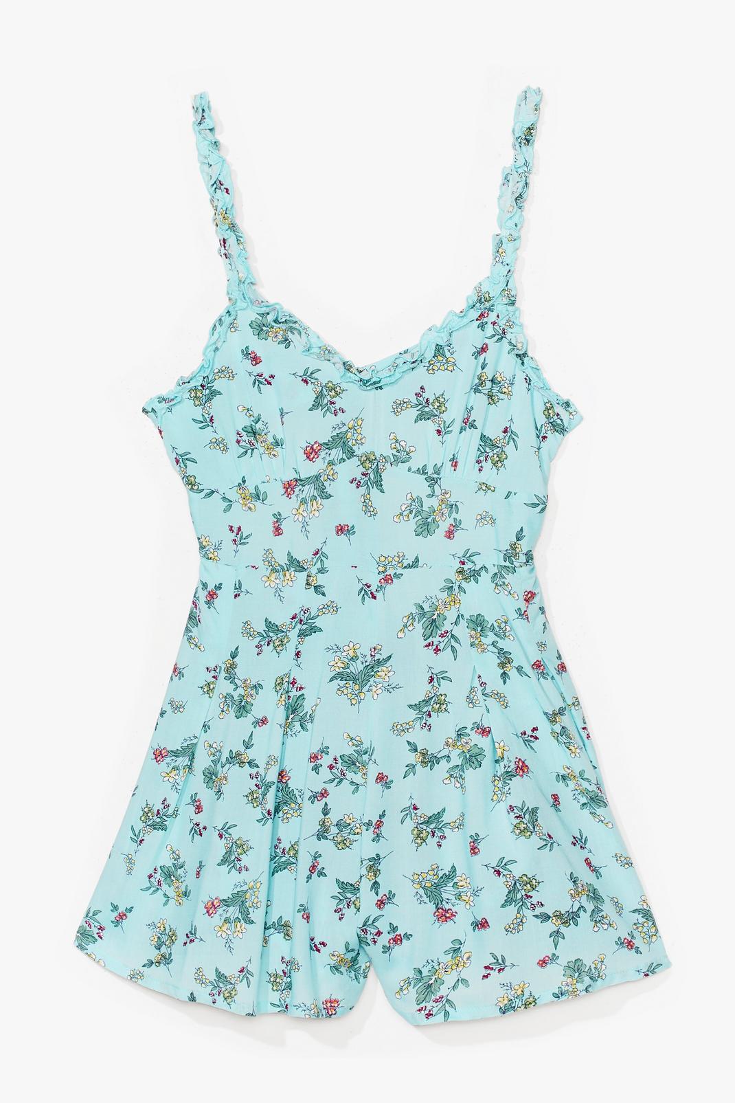 Green Bud Morning Floral Tie Playsuit image number 1