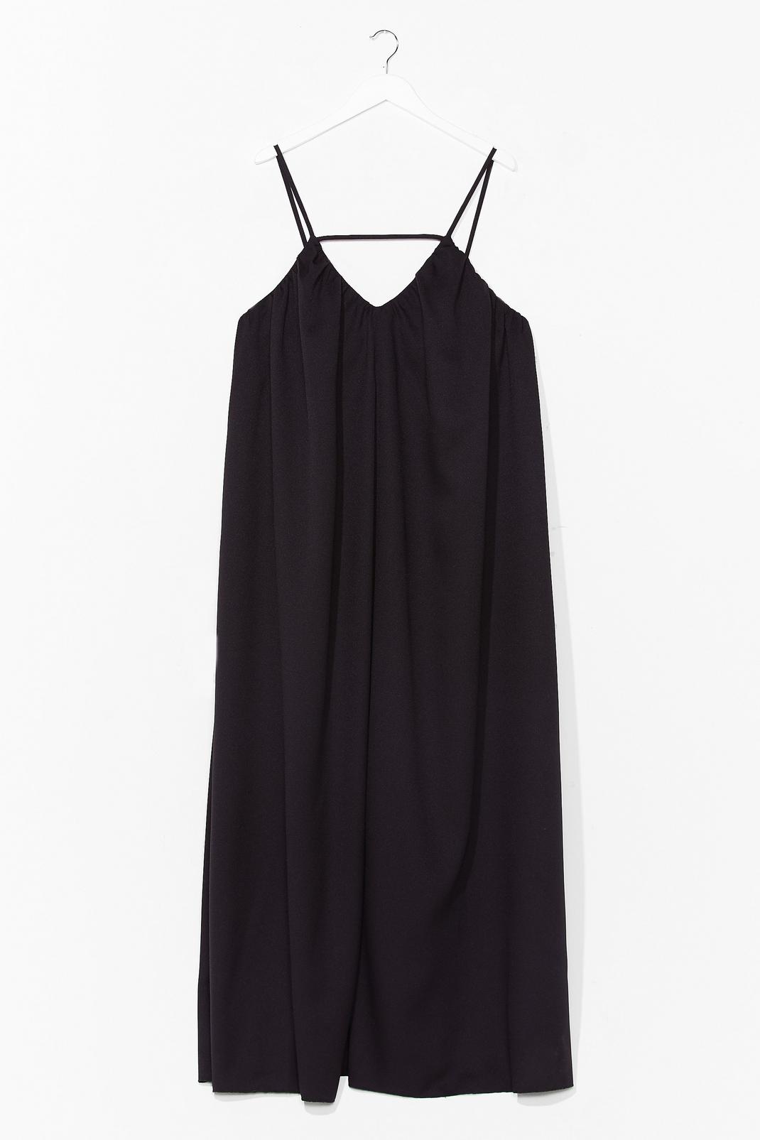 Black Strappy V-Neck Flowy Maxi Dress image number 1